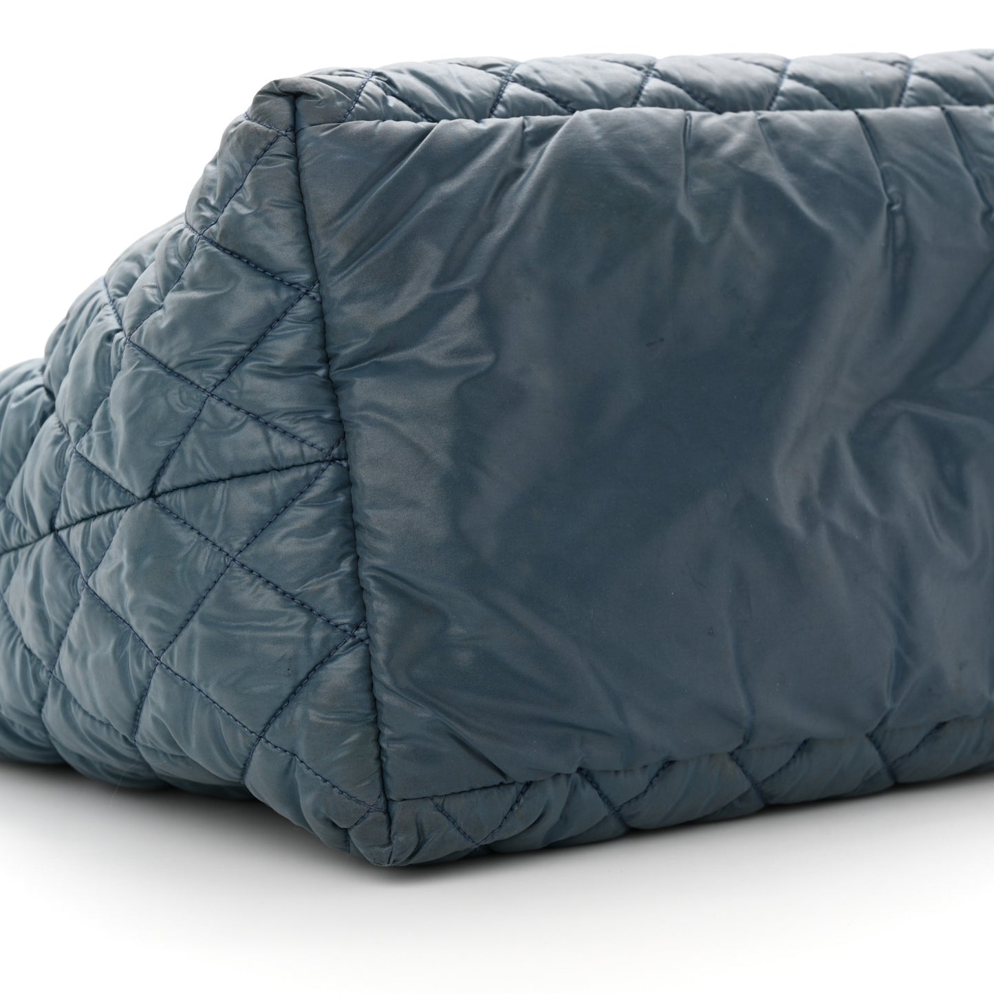 Nylon Quilted Large Coco Cocoon Tote Blue