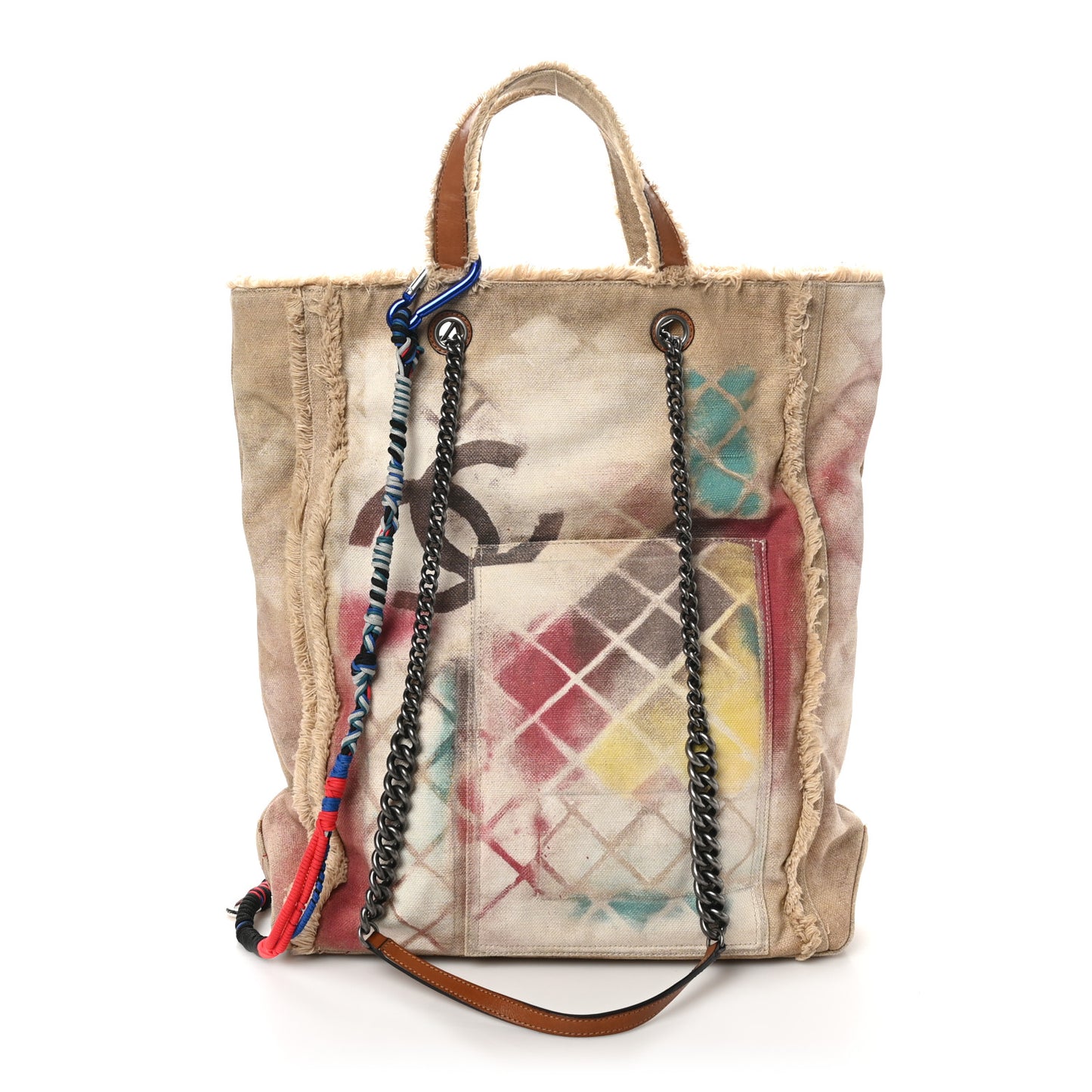 Canvas Graffiti Art School Oh My Boy Tote Beige Multicolor