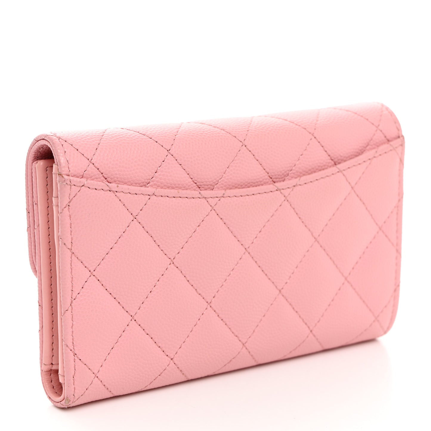 Caviar Quilted Medium Flap Wallet Light Pink
