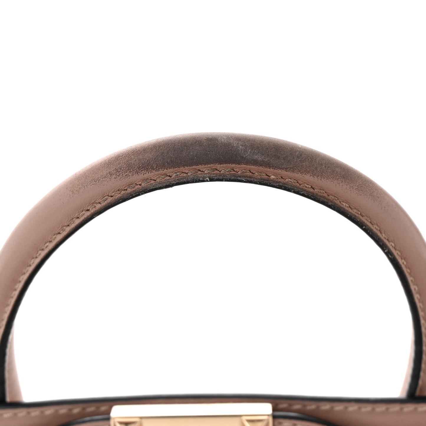 Vitello Small Rockstud Double Handle Tote Poudre