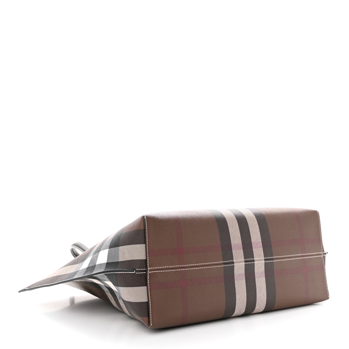 E-Canvas Check Medium Soft TB Tote Dark Birch Brown
