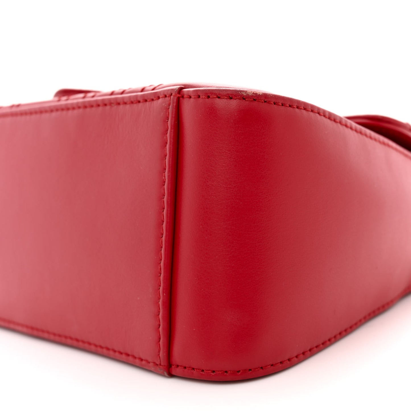 Calfskin Matelasse Mini GG Marmont Top Handle Shoulder Bag Hibiscus Red