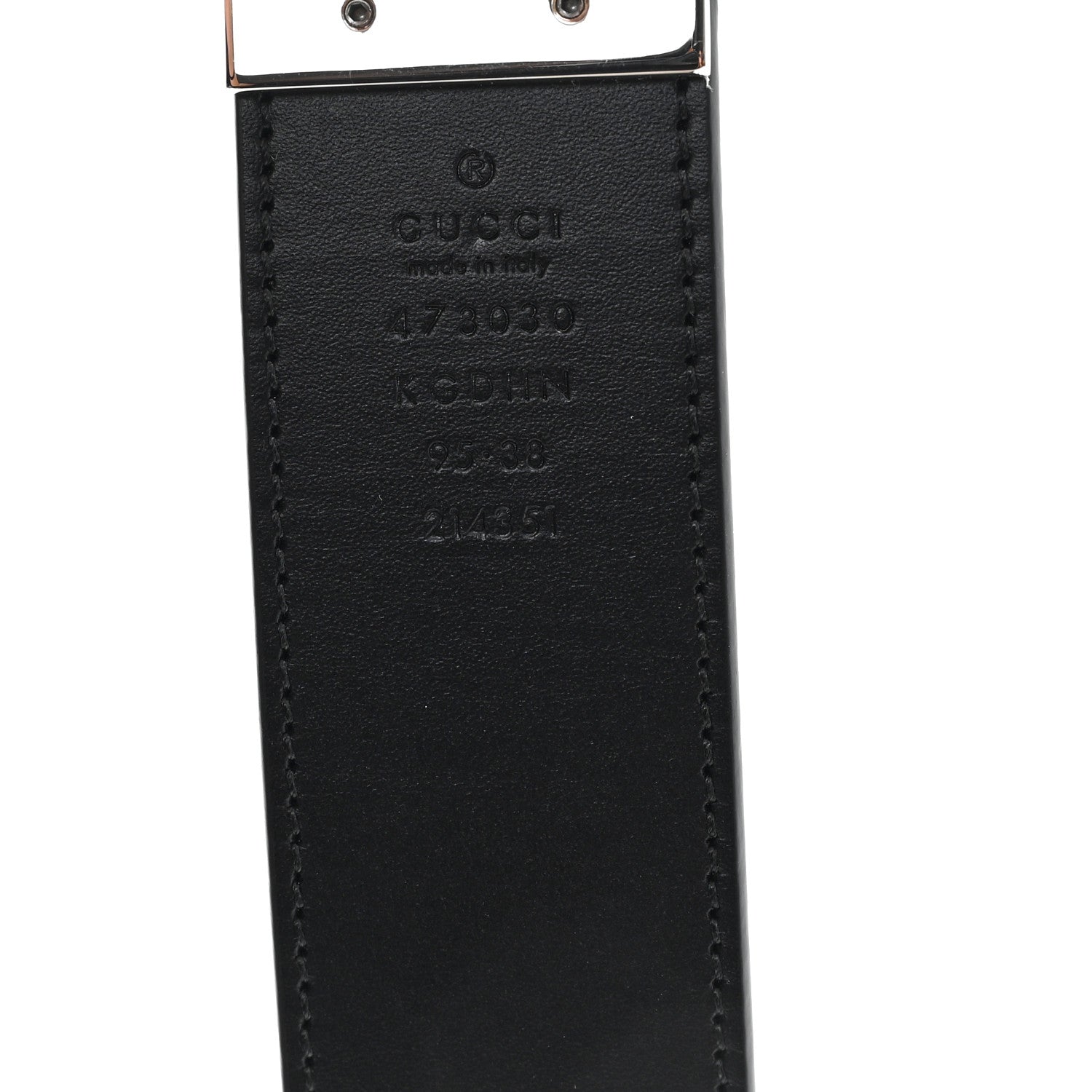 Gucci GG Supreme Monogram Selleria Calfskin Interlocking G Reversible 37mm Belt 95 38 Beige Ebony Black 3 of 4