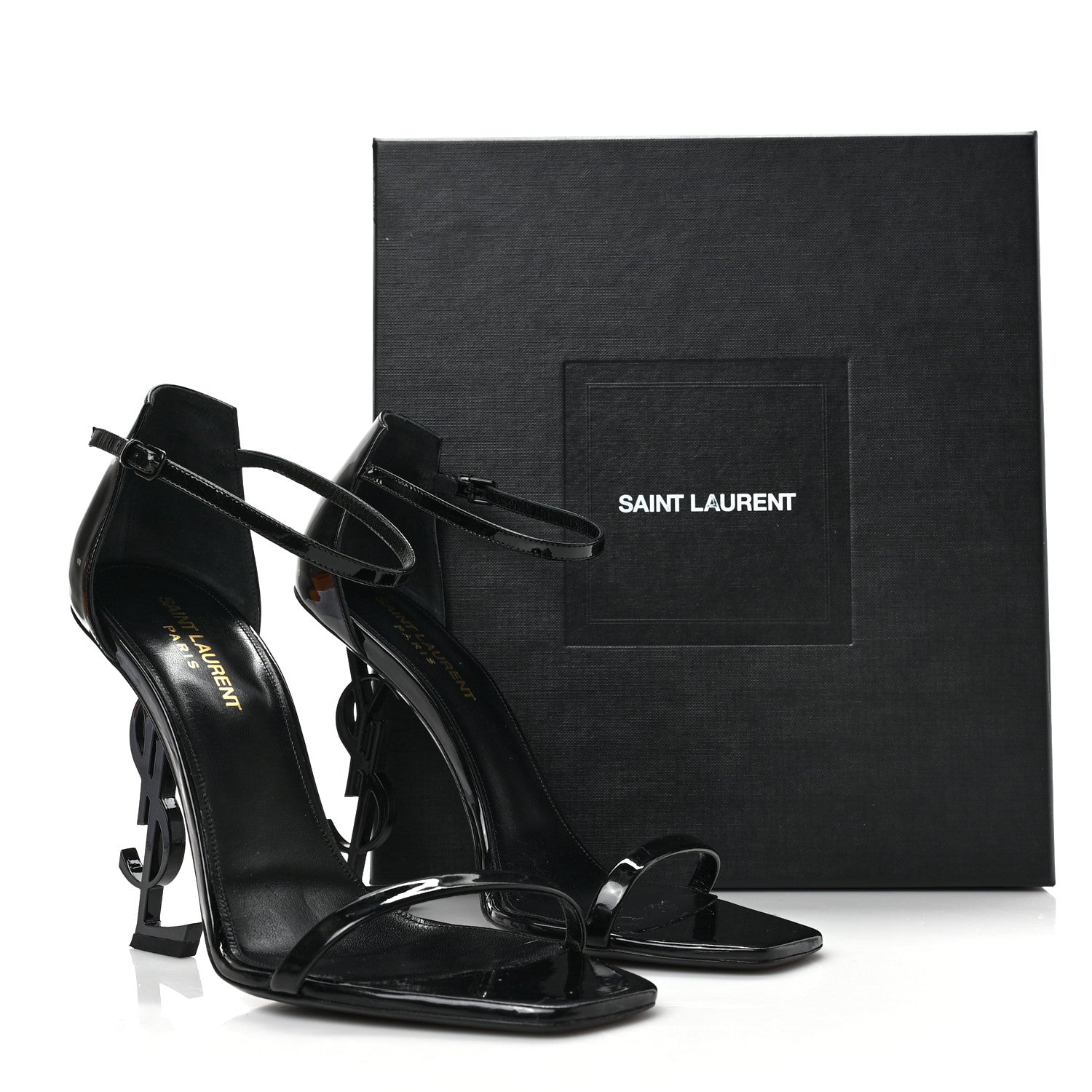 Saint Laurent Patent Calfskin Opyum 110 Sandals 40.5 Black 8 of 8