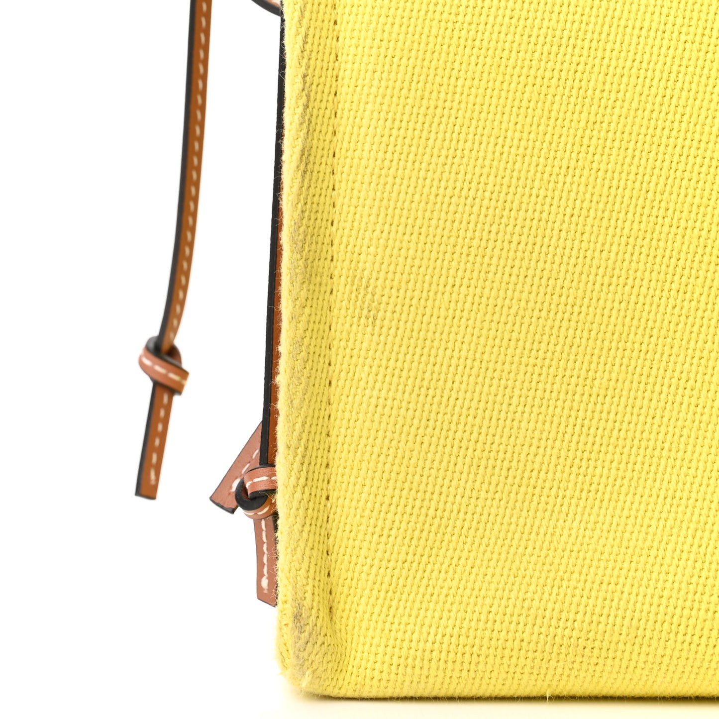 Canvas Calfskin Cushion Tote Yellow