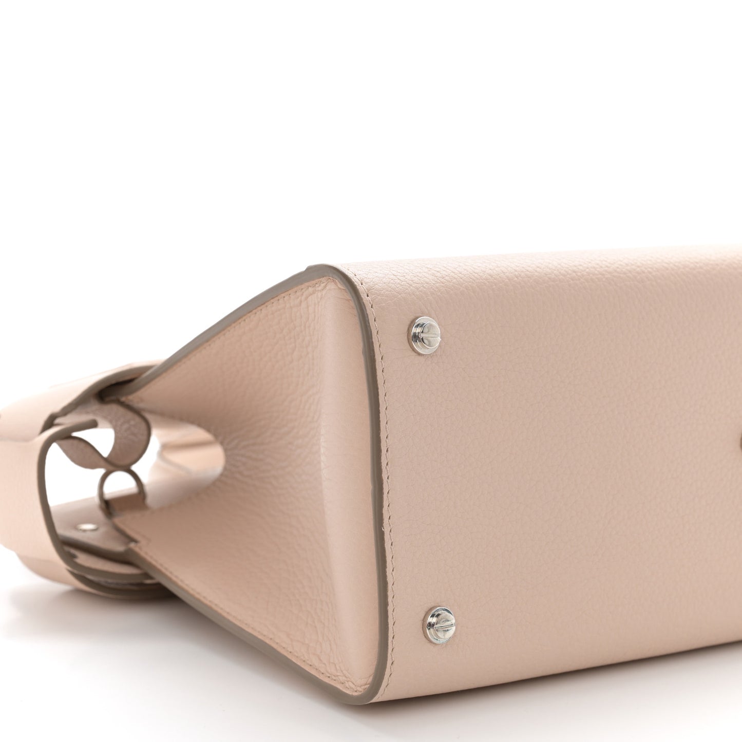 Grained Calfskin Small Horizon Satchel Beige