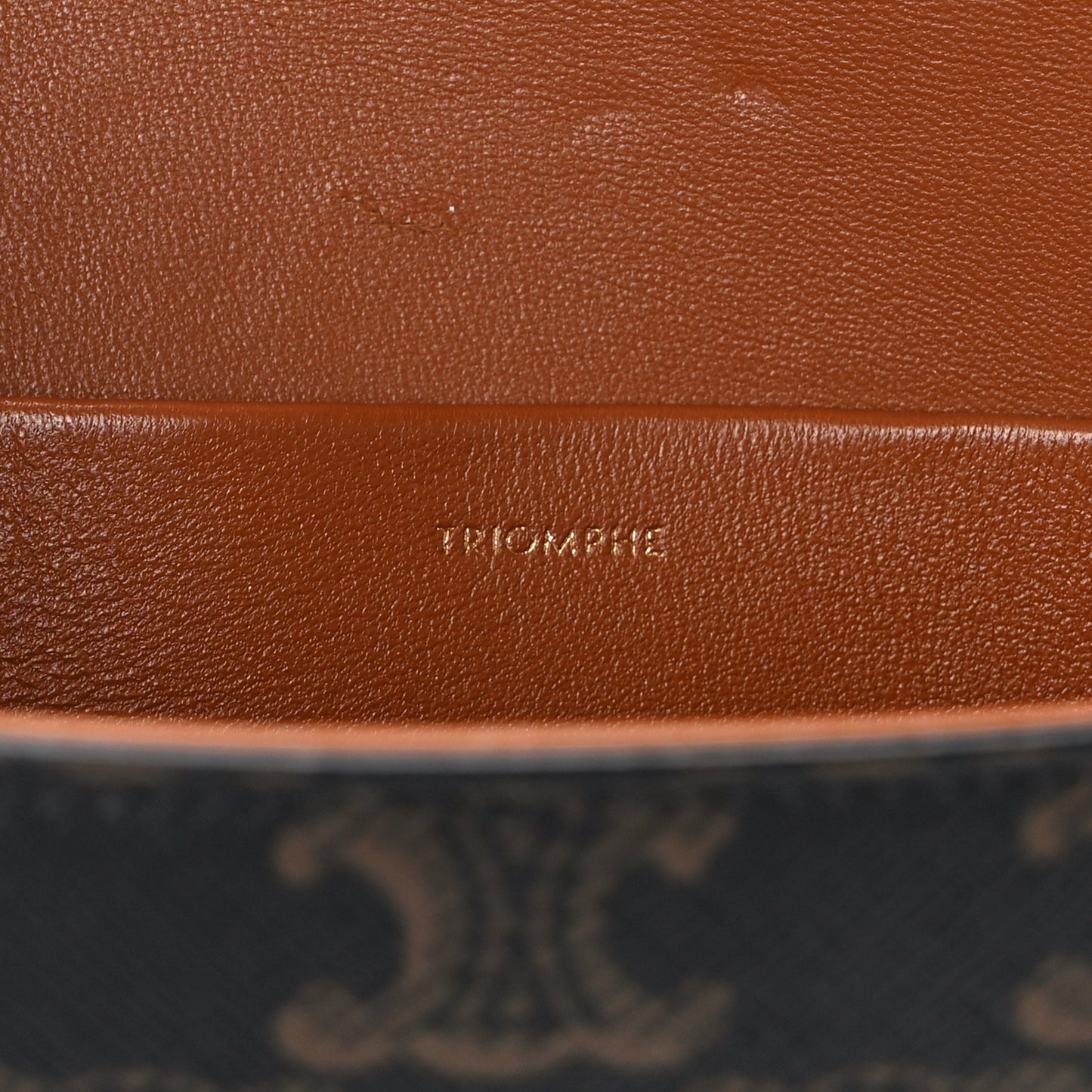 Canvas Calfskin Triomphe Shoulder Bag Tan