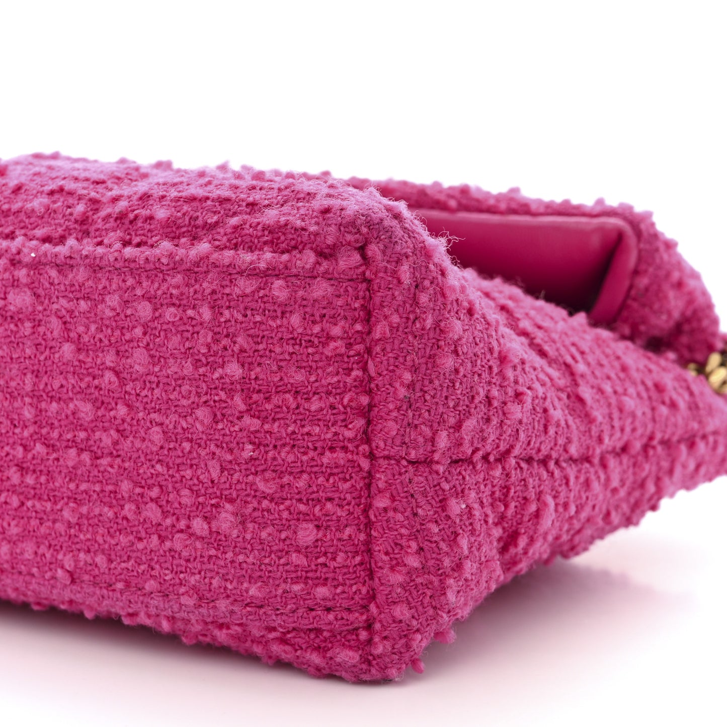Boucle Tweed Quilted Toy Loulou Puffer Monogram Chain Satchel Magenta