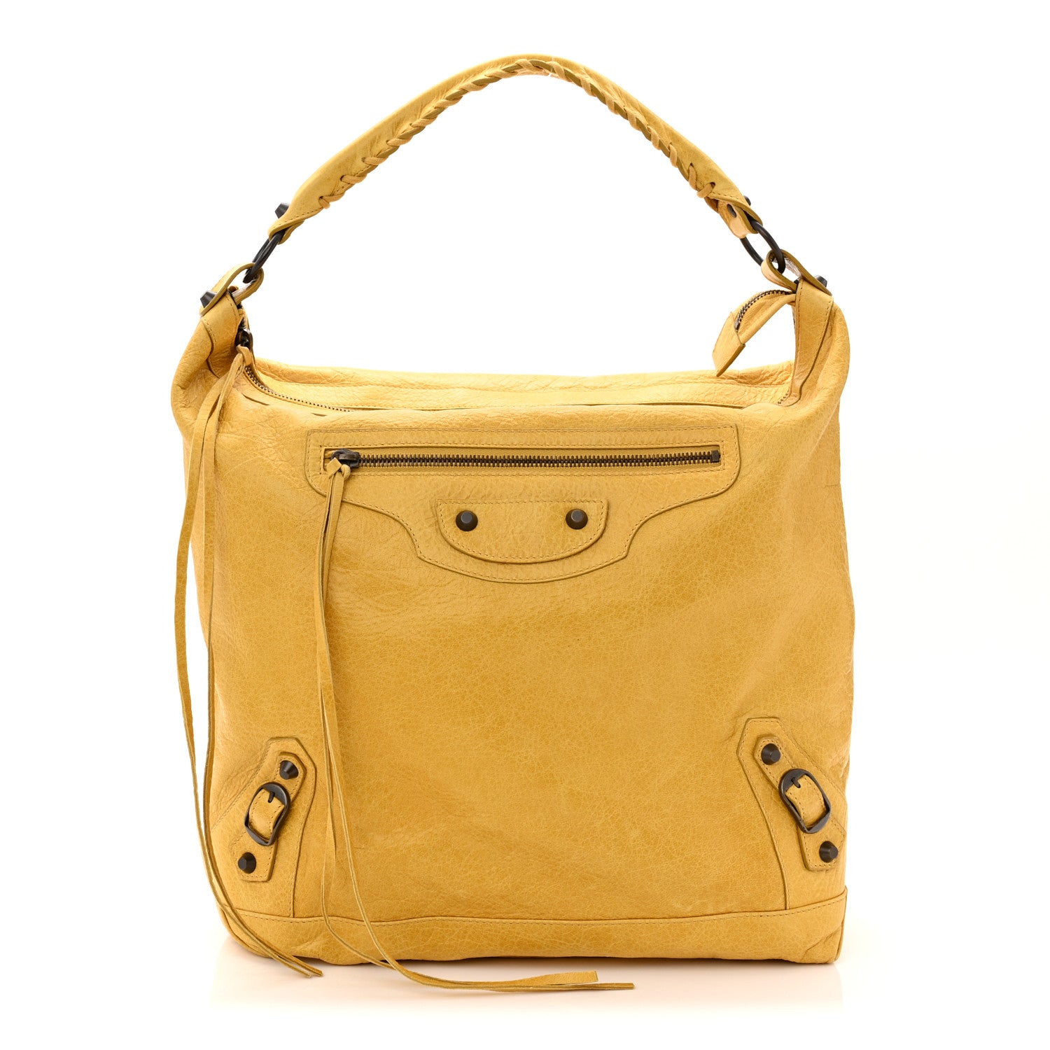 Balenciaga Agneau Classic Hardware Day Hobo Moutarde 1773260 