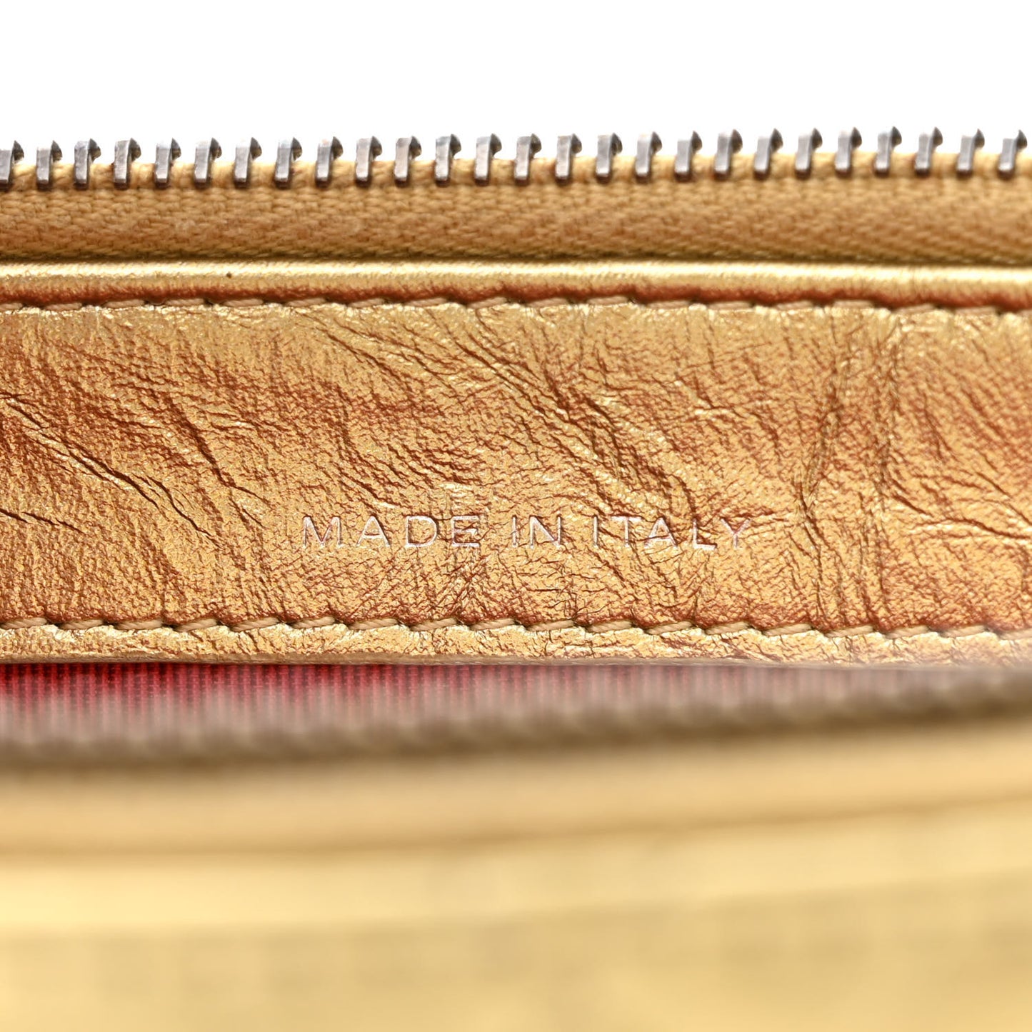 Metallic Aged Calfskin Quilted Small Gabrielle Clutch With Chain Gold