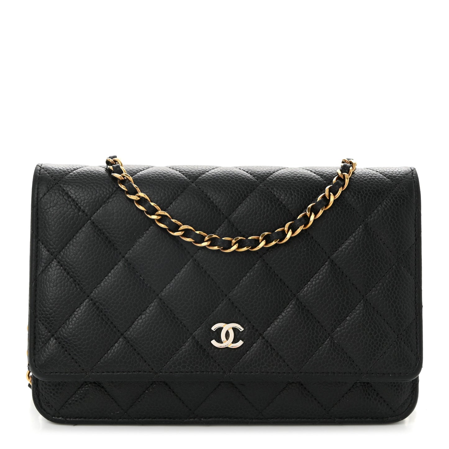 Caviar Quilted Wallet On Chain WOC Black