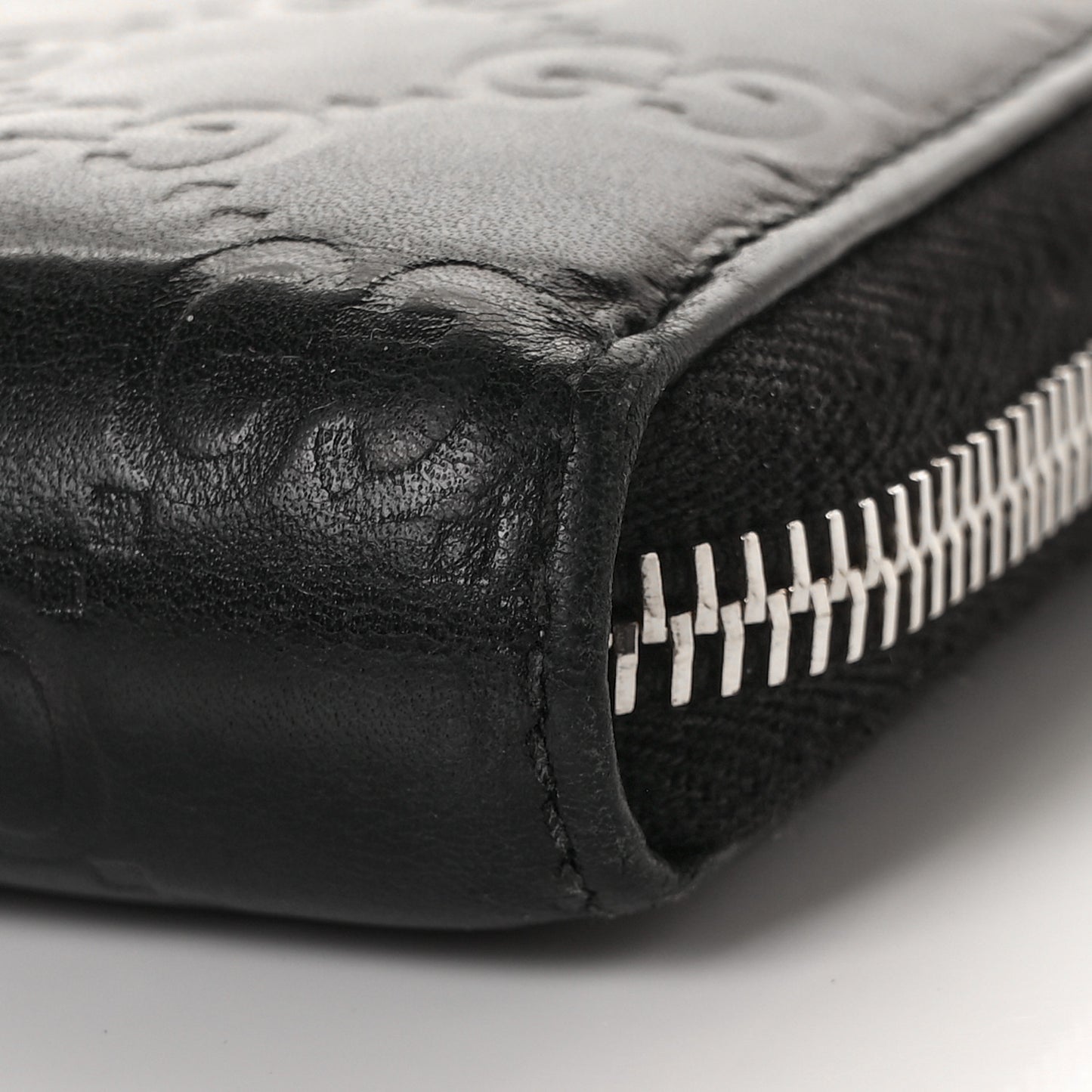 Guccissima Large Twins Zip Around Wallet Black
