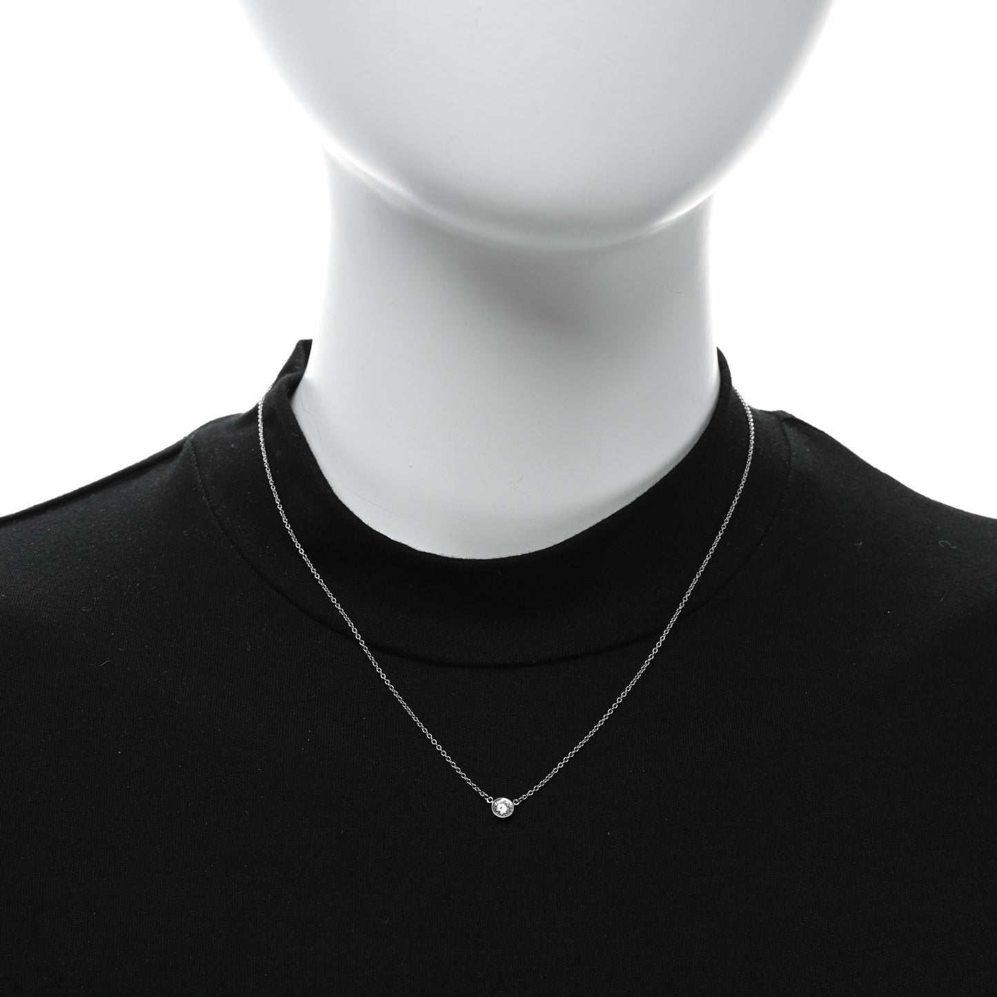 Platinum Diamond .24ct Elsa Peretti Diamonds By The Yard Pendant Necklace