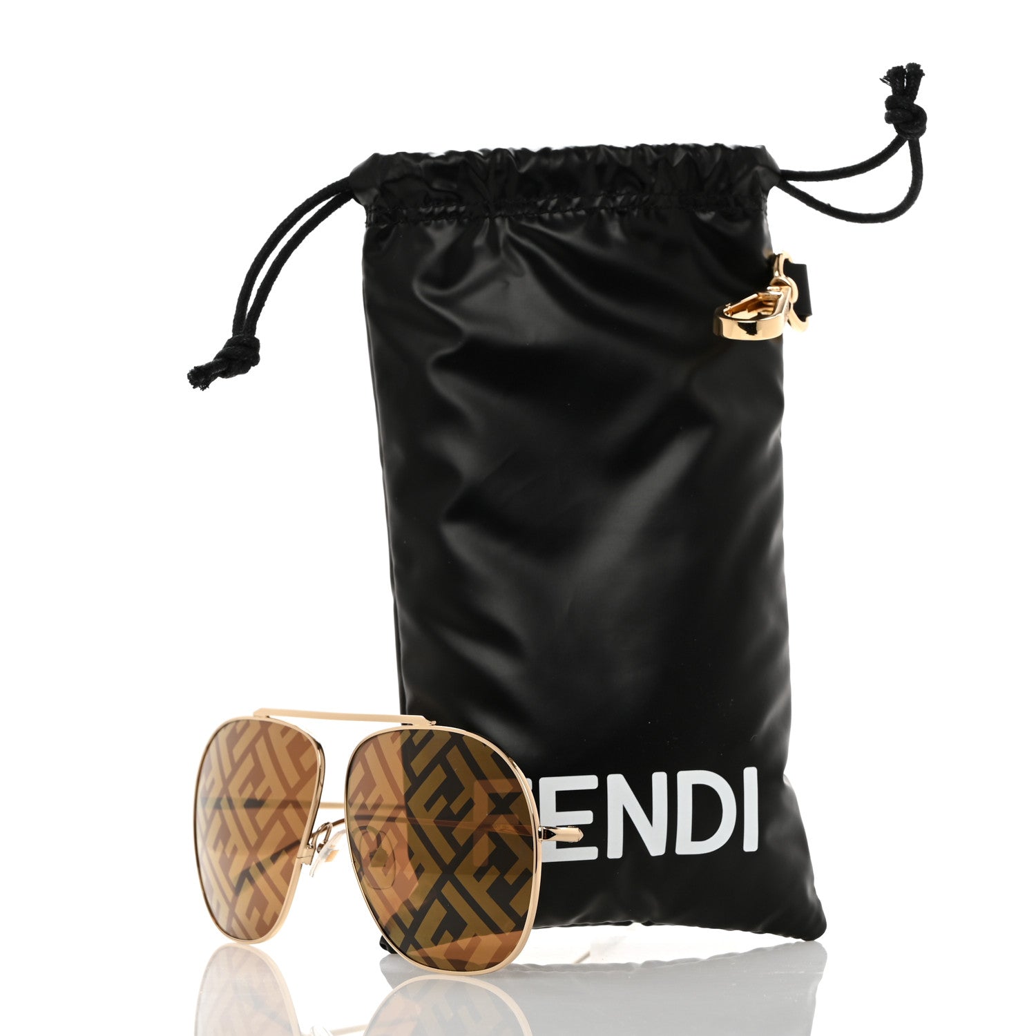 Fendi Metal Fendi Forever Aviator Sunglasses FF0407/G/S Gold 8 of 8
