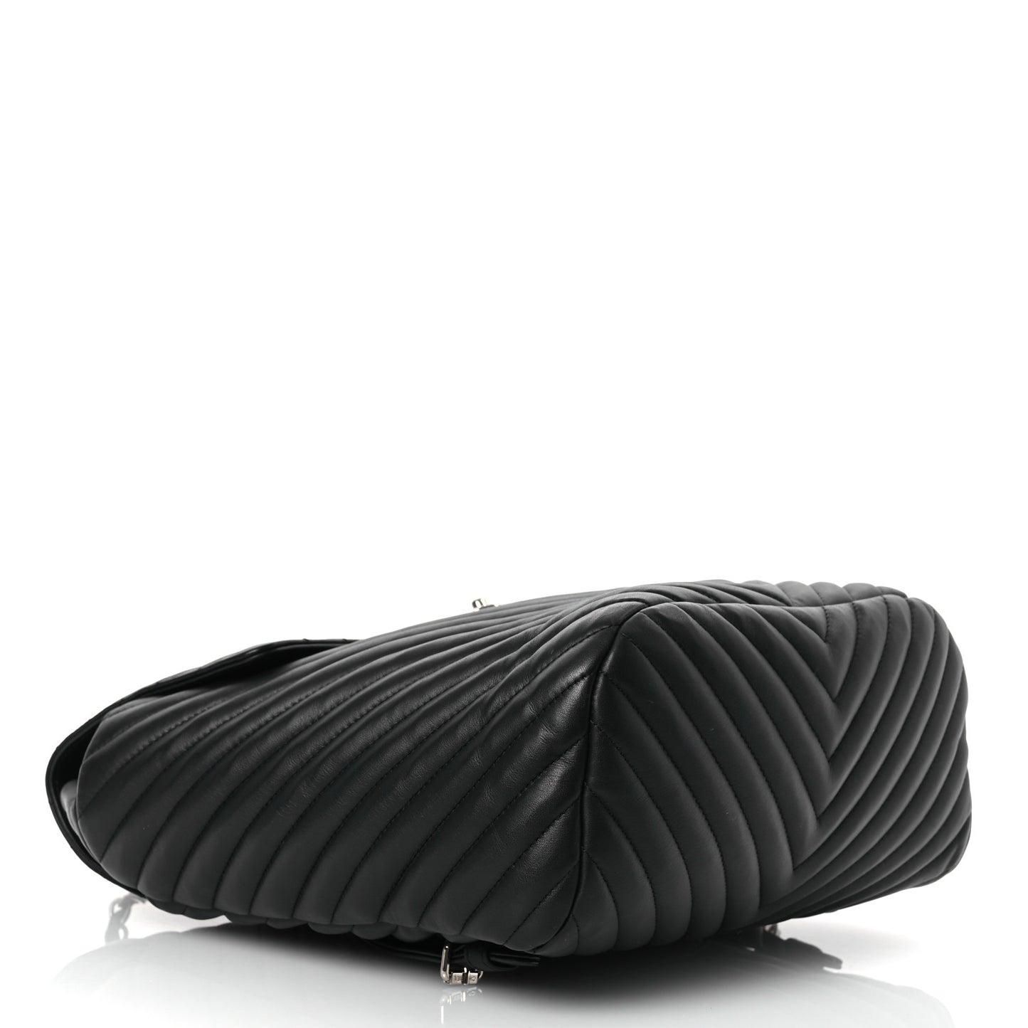 Calfskin Chevron Quilted Large Urban Spirit Backpack Black