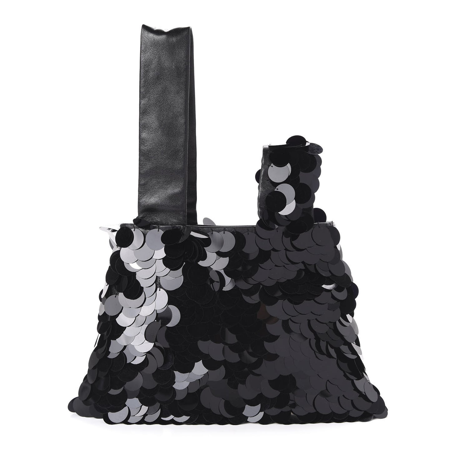 Sequin Paillettes Soft Calf Bag Black