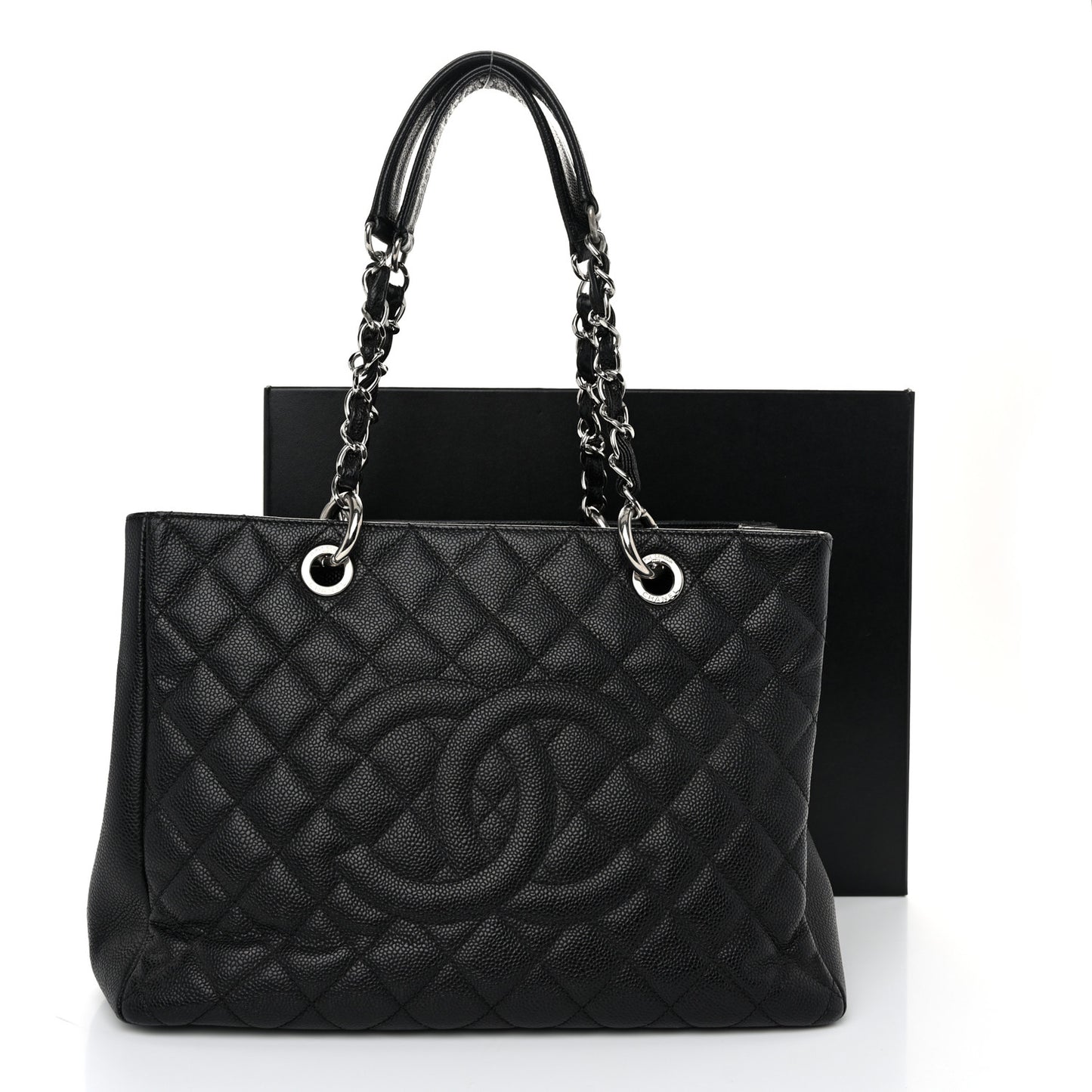 Caviar Quilted Grand Shopping Tote GST Black