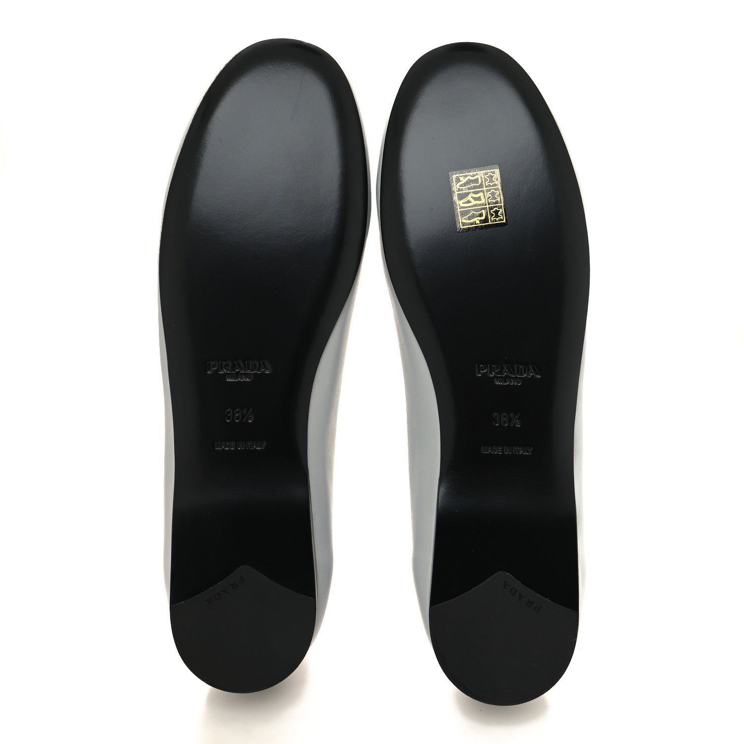 Prada Metallic Lambskin Bow Ballerina Flats 38.5 Fiordaliso 5 of 9