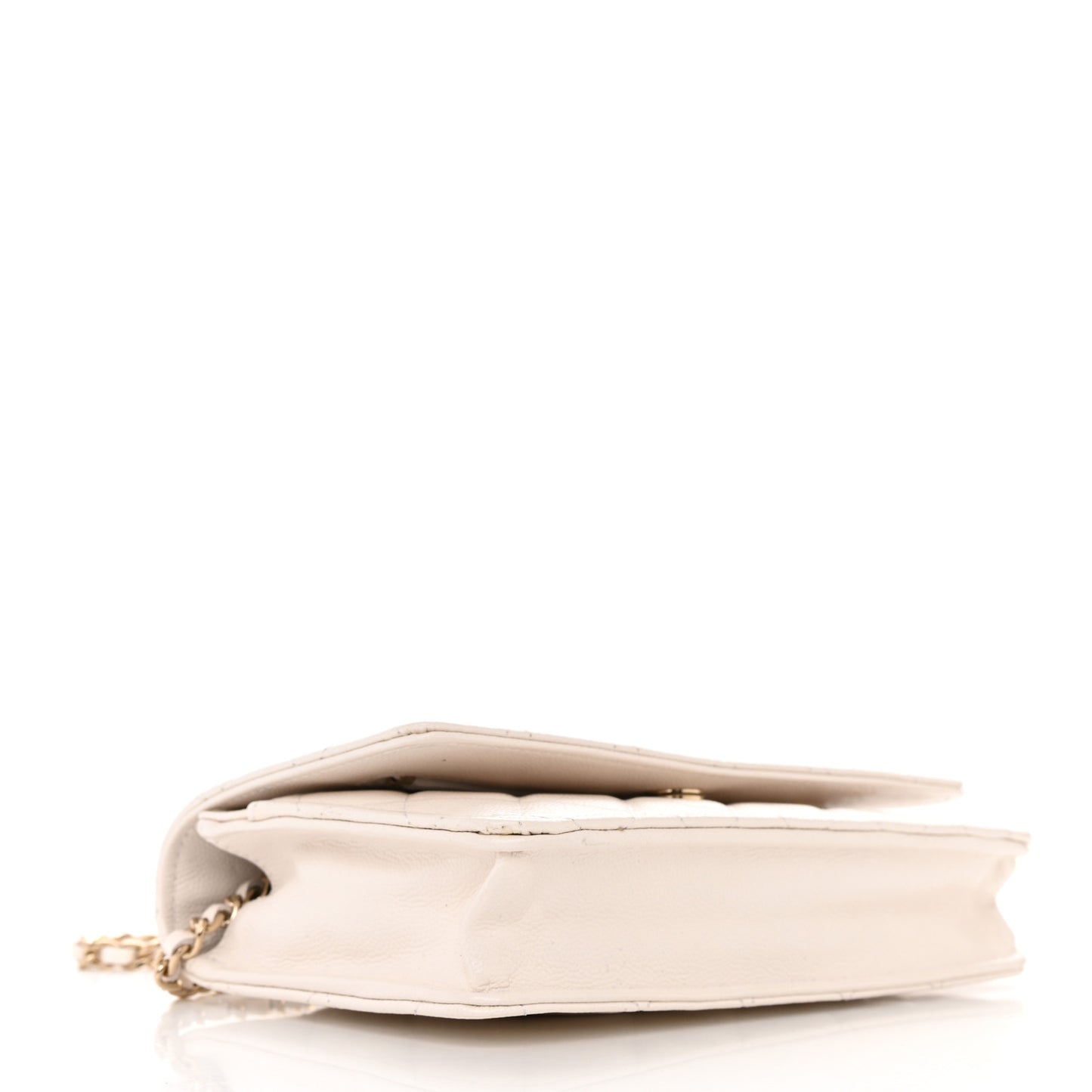 Caviar Quilted Wallet On Chain WOC White