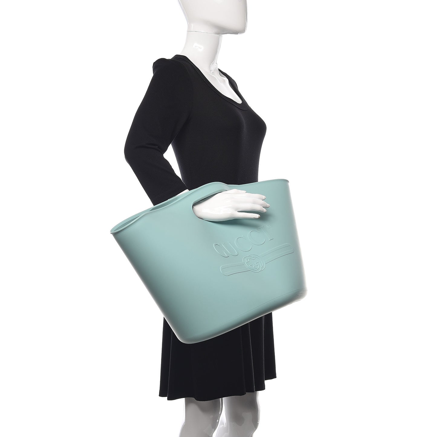 Rubber Oversized Logo Tote Teal