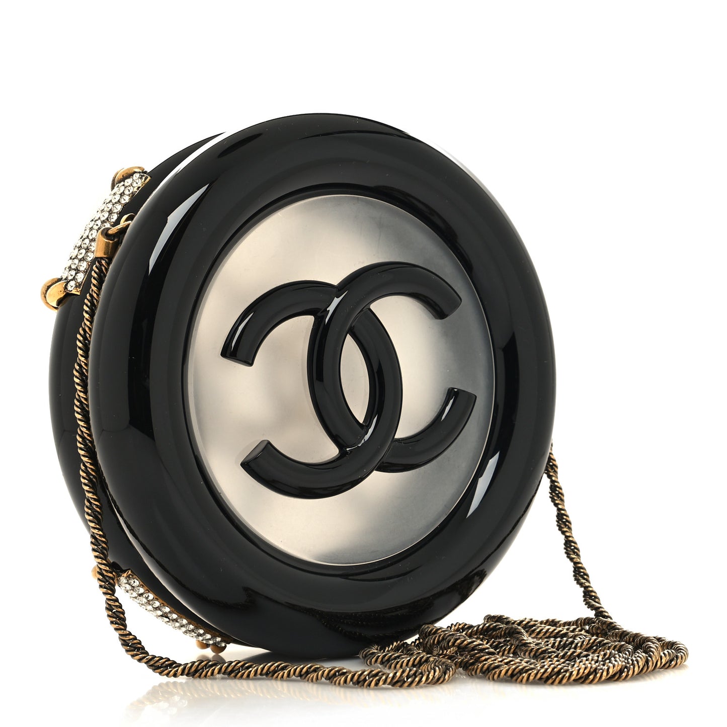 Resin Crystal Rescue Wheel Minaudière Black