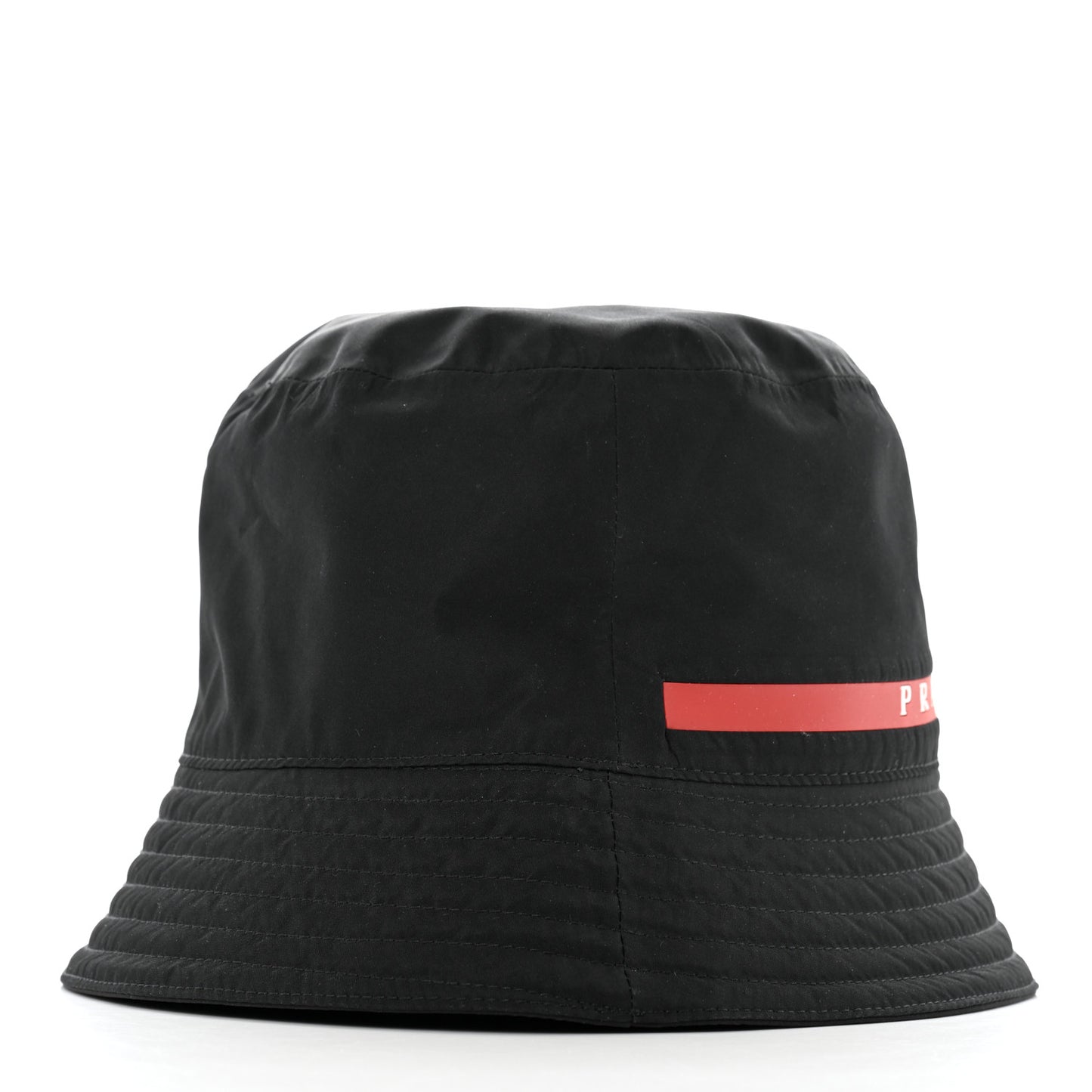Technical Nylon Linea Rossa Bucket Hat M Black