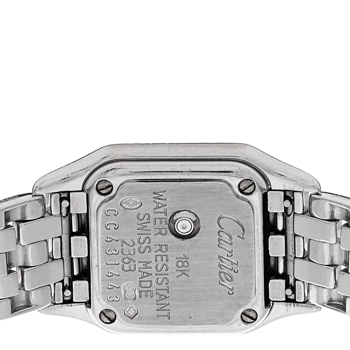 18K White Gold Diamond Bezel 17mm Double Row Panthere Quartz Watch