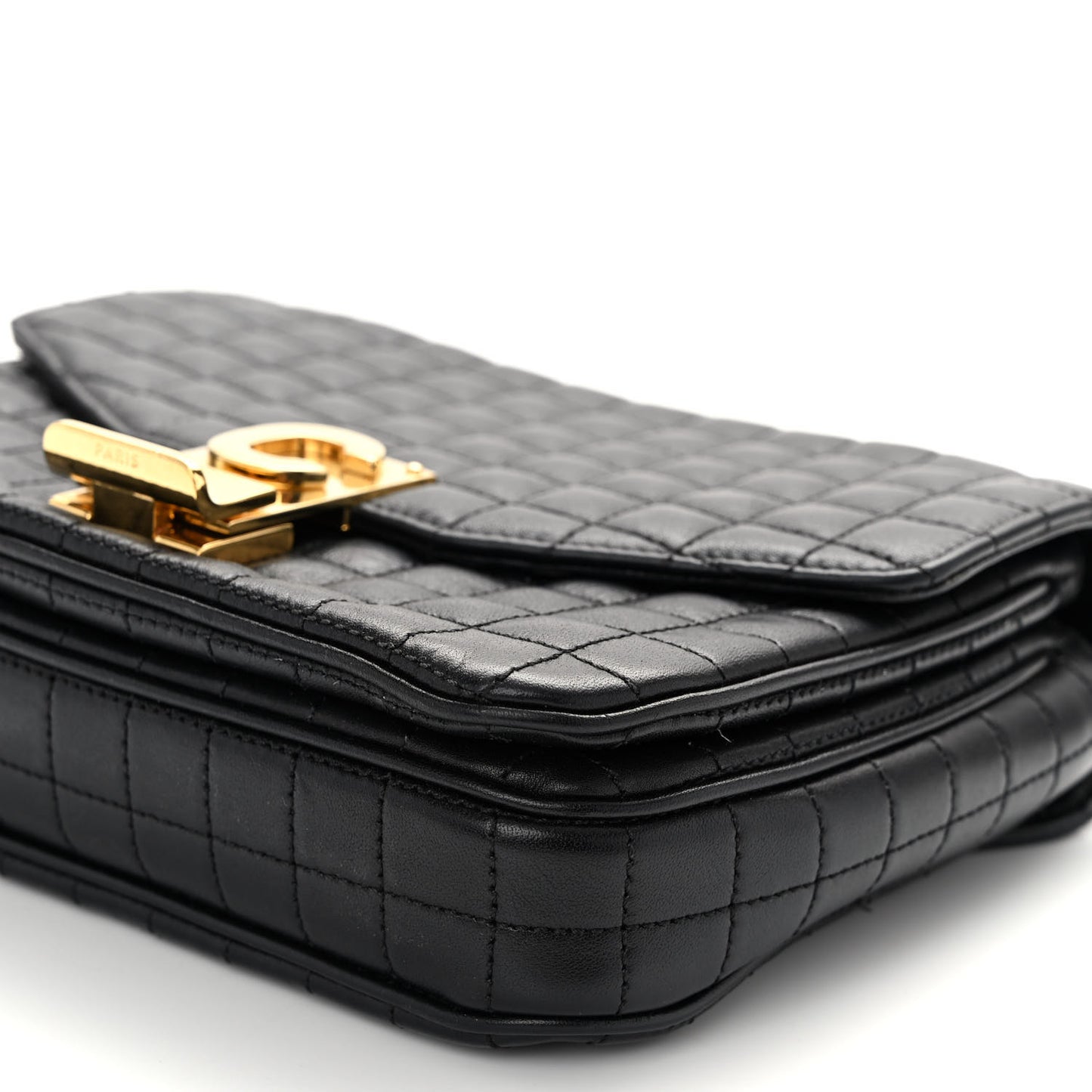 Calfskin Quilted Small C Bag Black