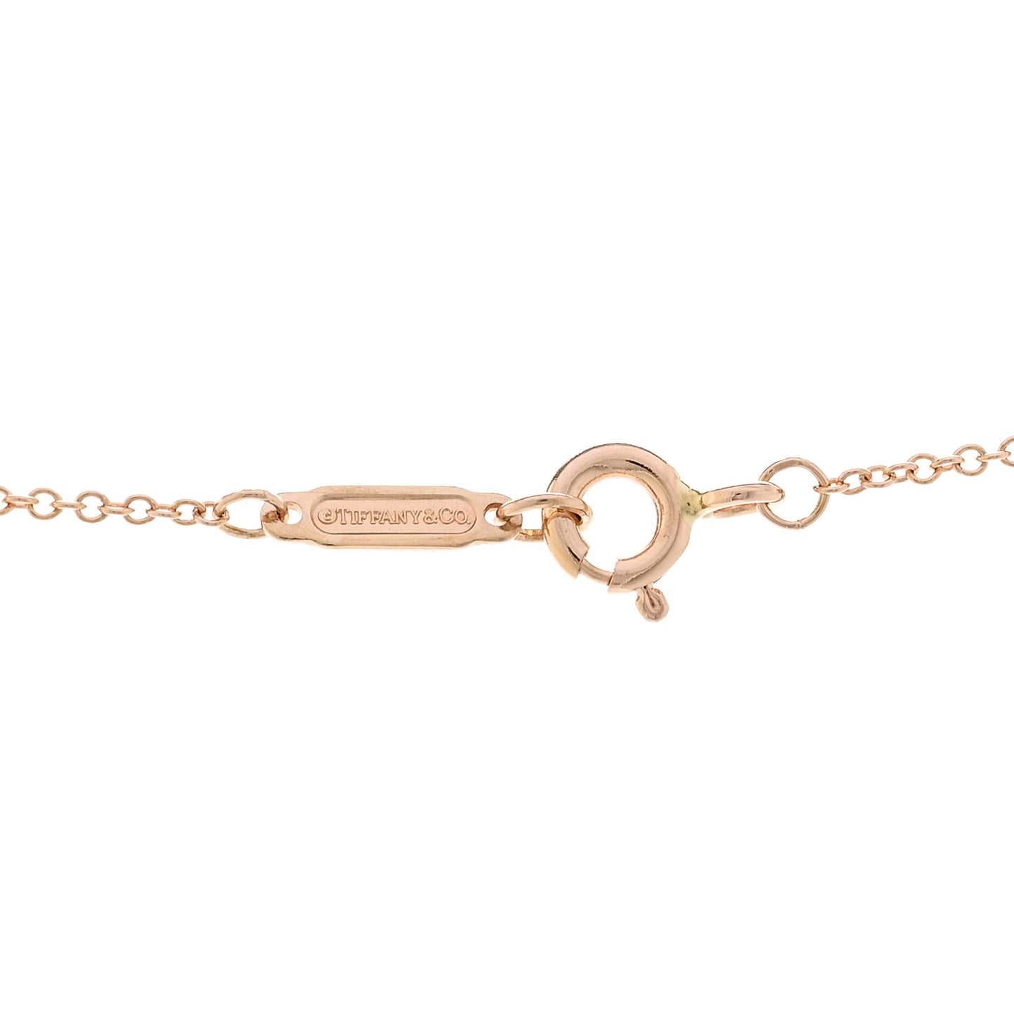 18K Rose Gold Small Open Round Key Pendant Necklace