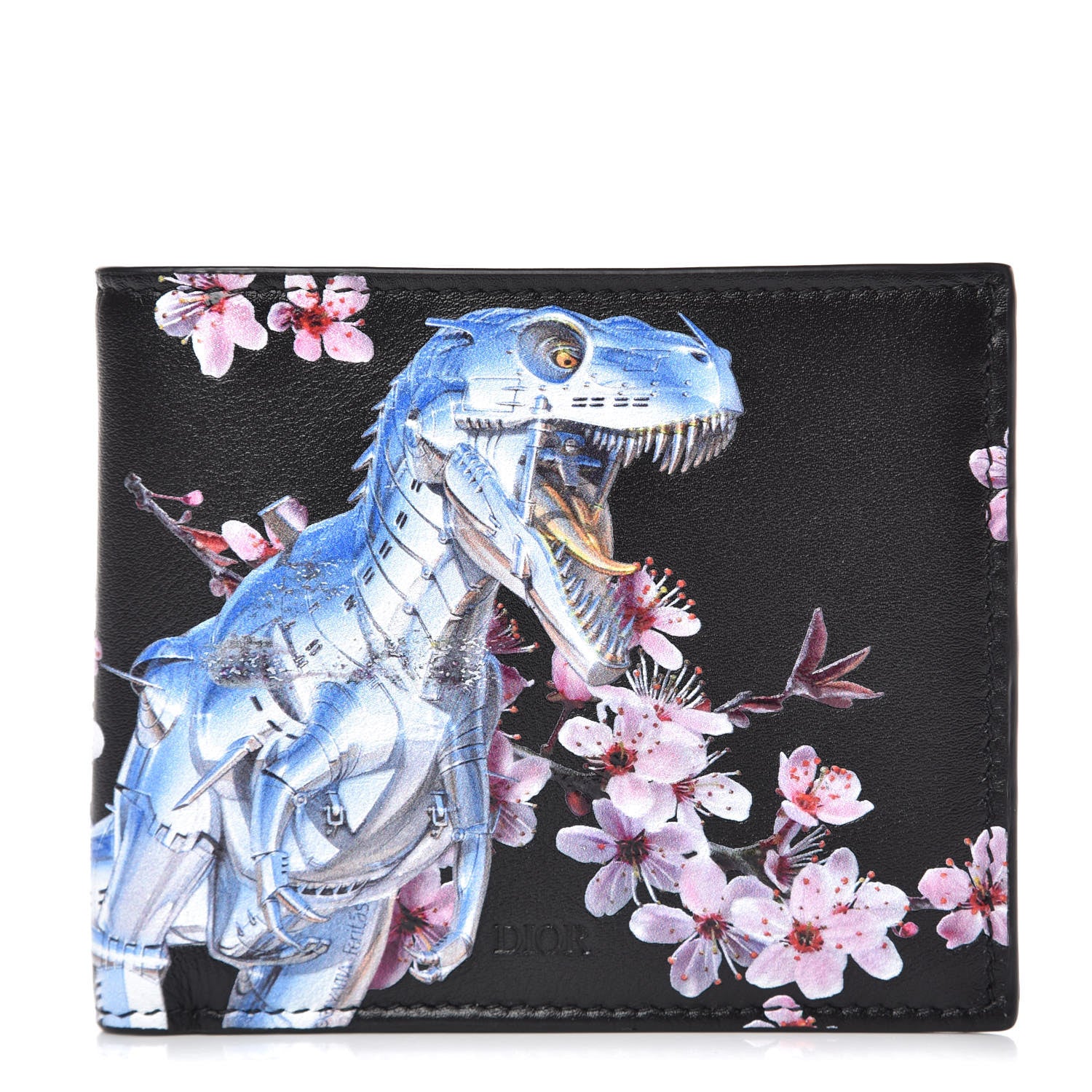 Christian Dior x Sorayama Calfskin Billfold Wallet Blue 384539