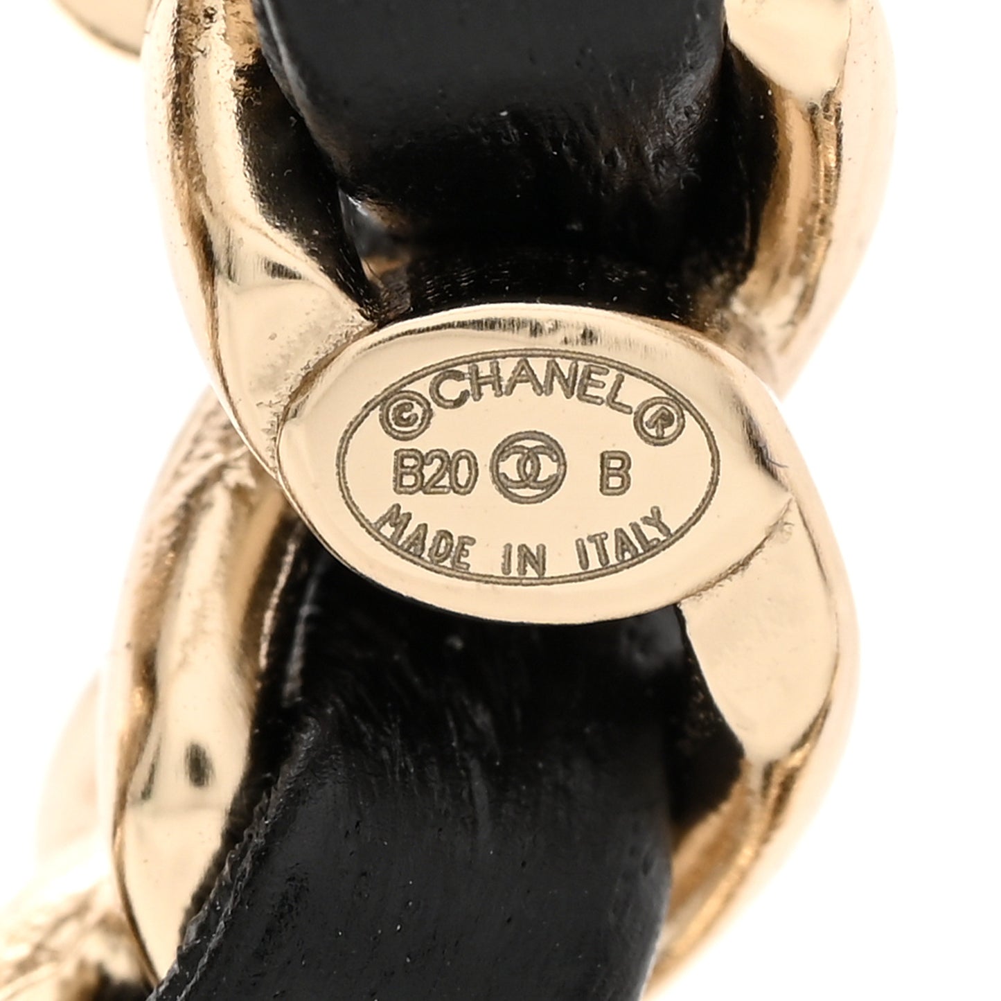 Lambskin Pearl Strass Sergeant Chanel Brooch Black Gold