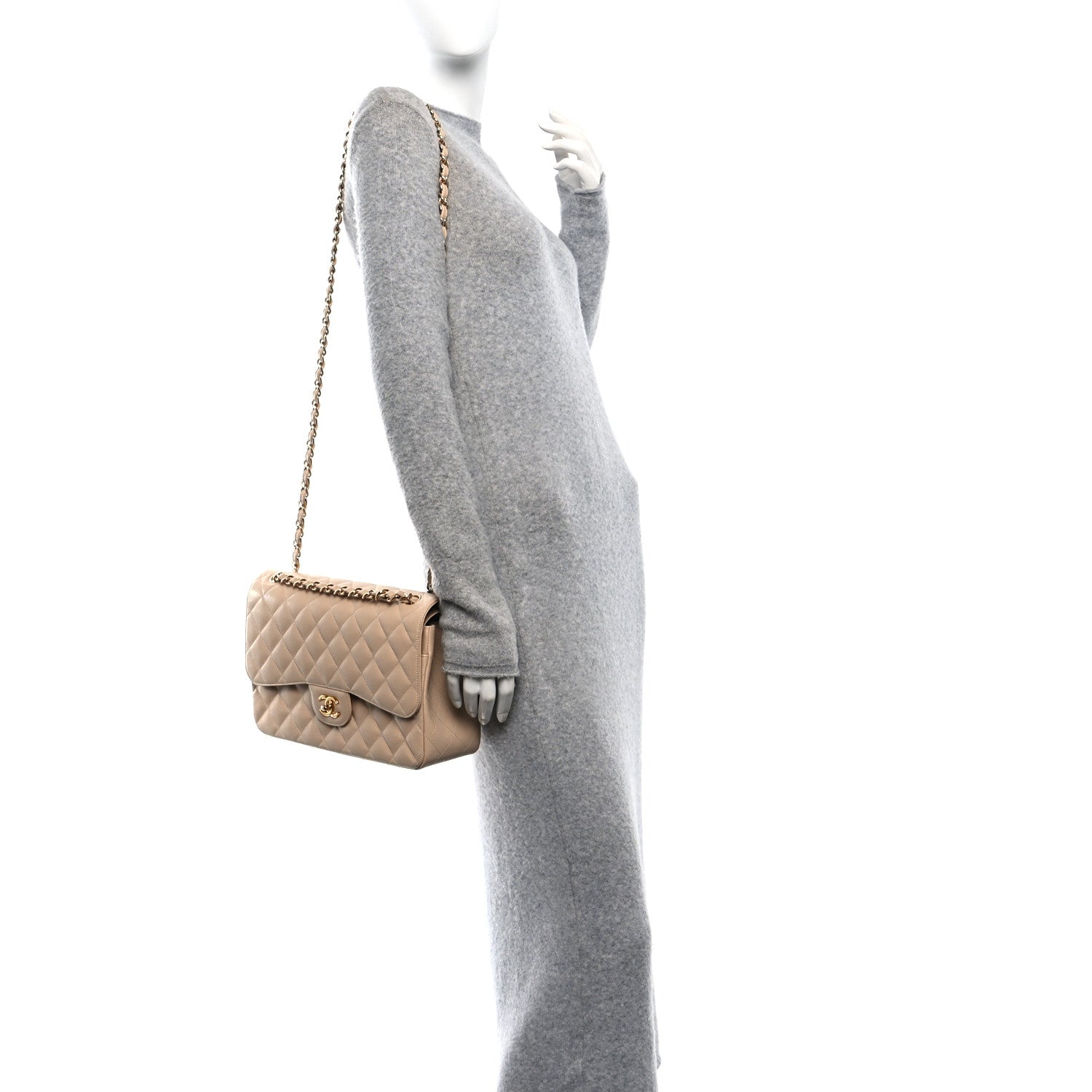 Chanel Caviar Quilted Jumbo Double Flap Beige Clair 2 of 11