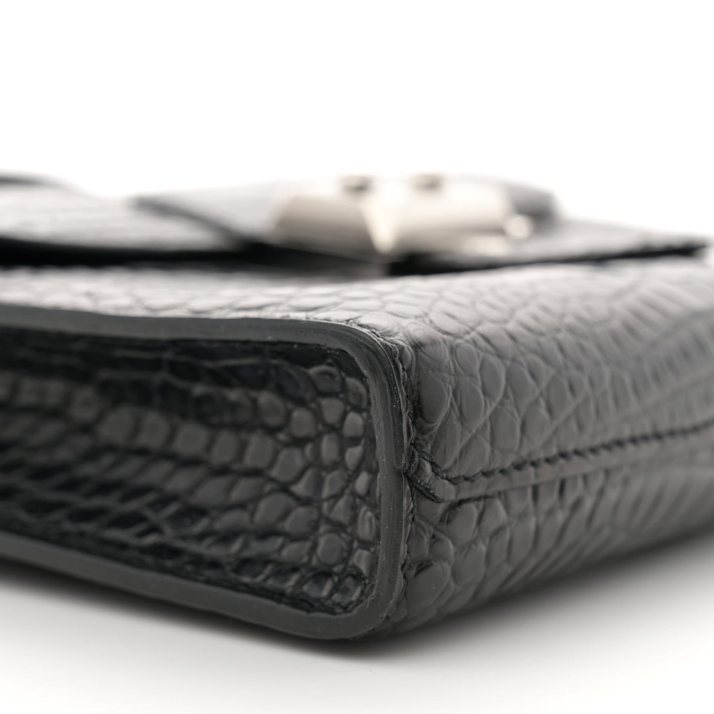 Matte Alligator Sac A Depeches 21 Messenger Bag Black