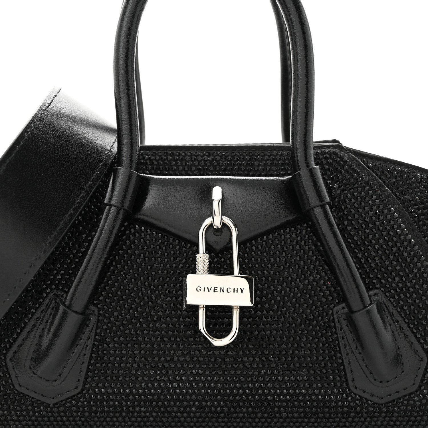 Givenchy Lambskin Satin Strass Mini Antigona Stretch Black 7 of 9