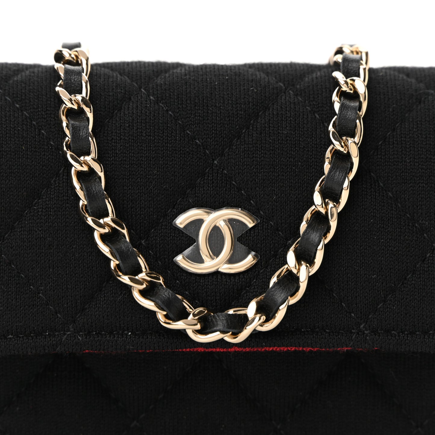 Jersey Quilted Micro Mini Flap Black