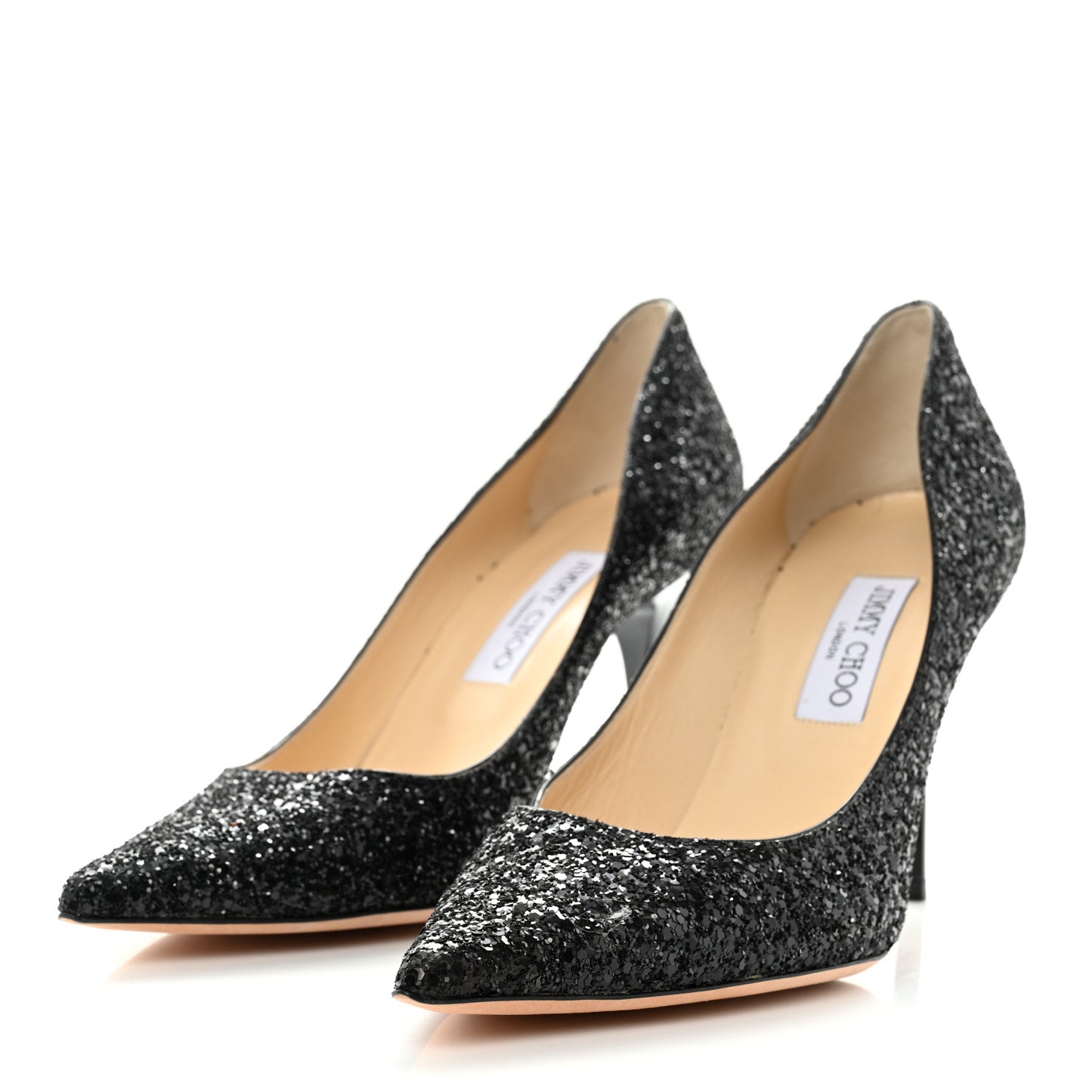 Coarse Glitter Pointy Toe Romy 85 Pumps 41 Black