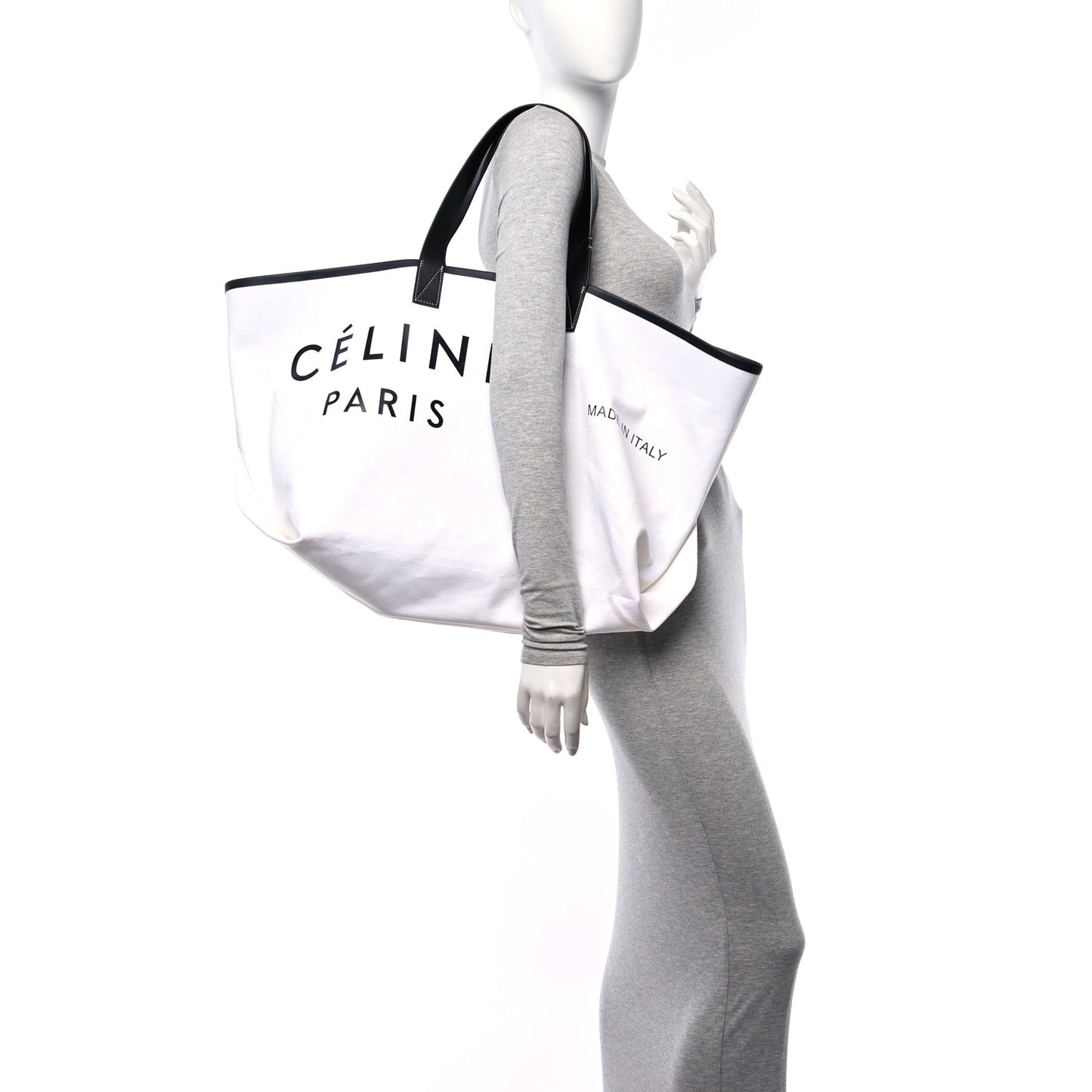 Textile Medium Made In Tote White Black