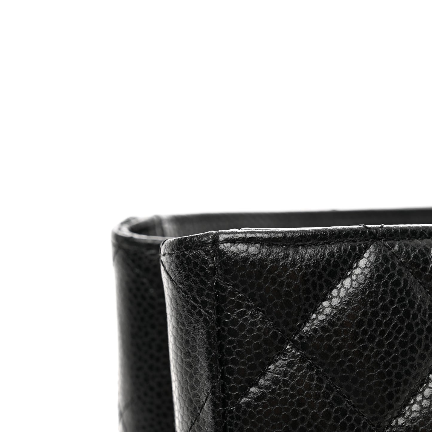 Caviar Quilted Large Shopping Tote Black