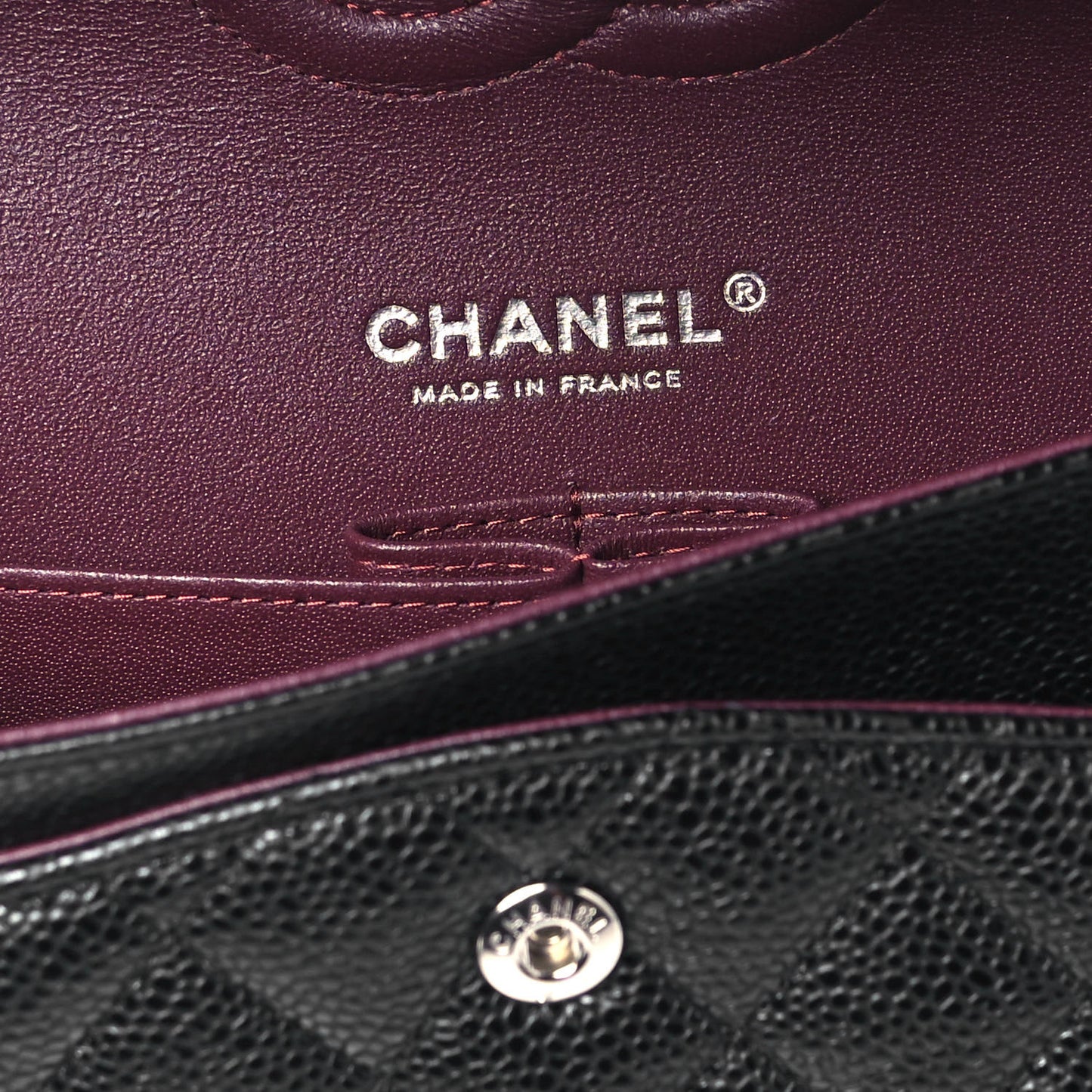 Caviar Quilted Medium Double Flap Black