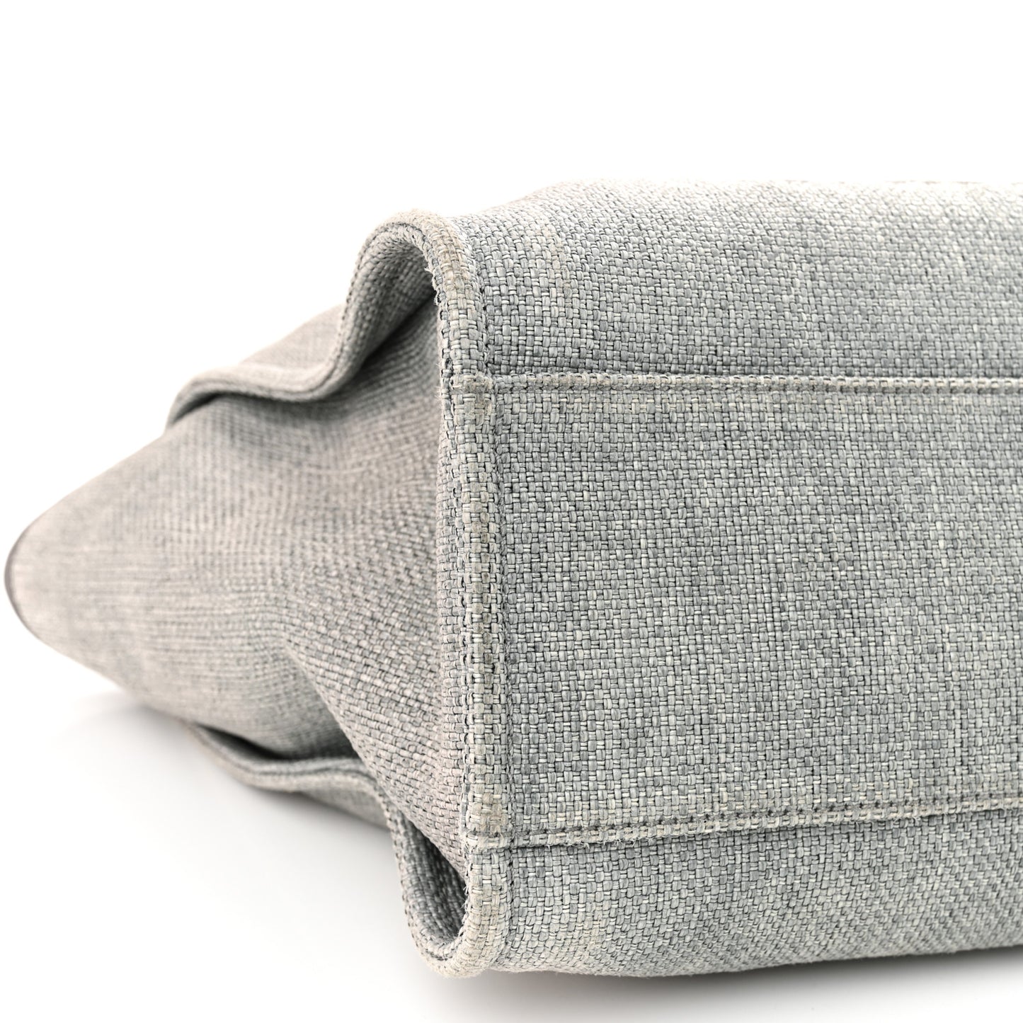 Woven Straw Raffia Large Deauville Tote Grey