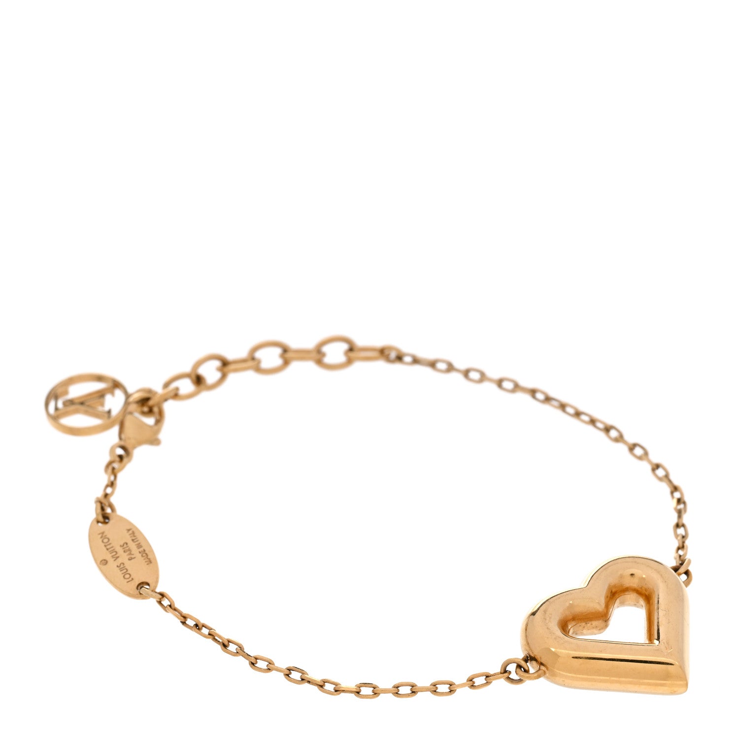 Louis Vuitton Metal LV And Me Heart Bracelet Gold 1296721