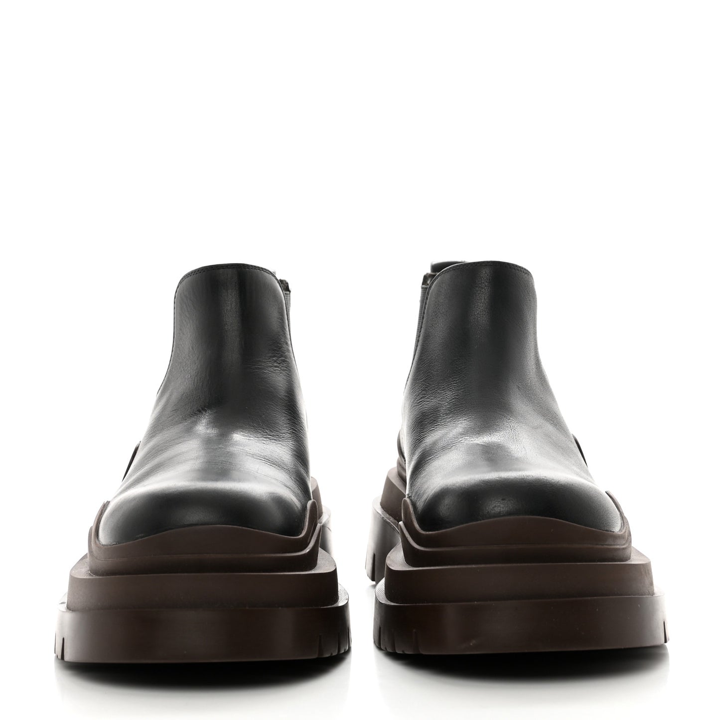 Calfskin The Tire Cropped Chelsea Short Boots 37.5 Brown