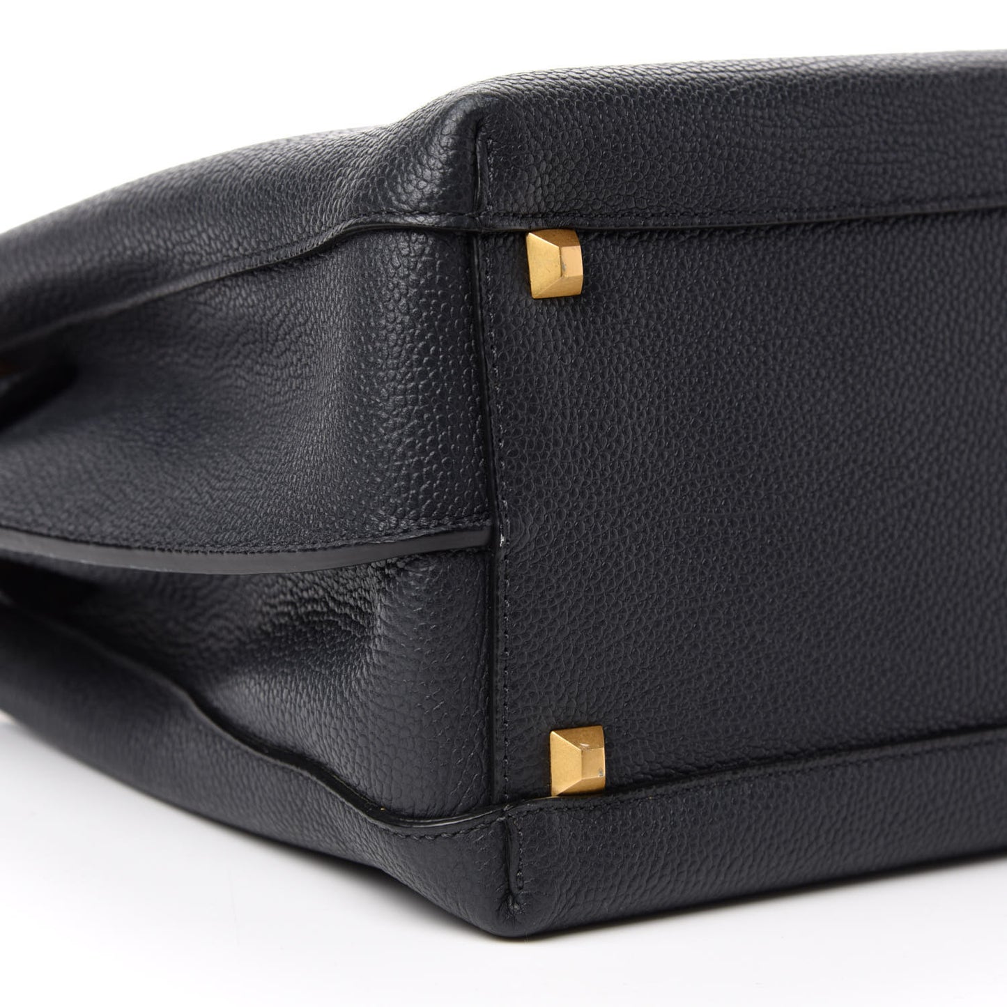 Grained Calfskin Medium Milla Tote Phantom Grey