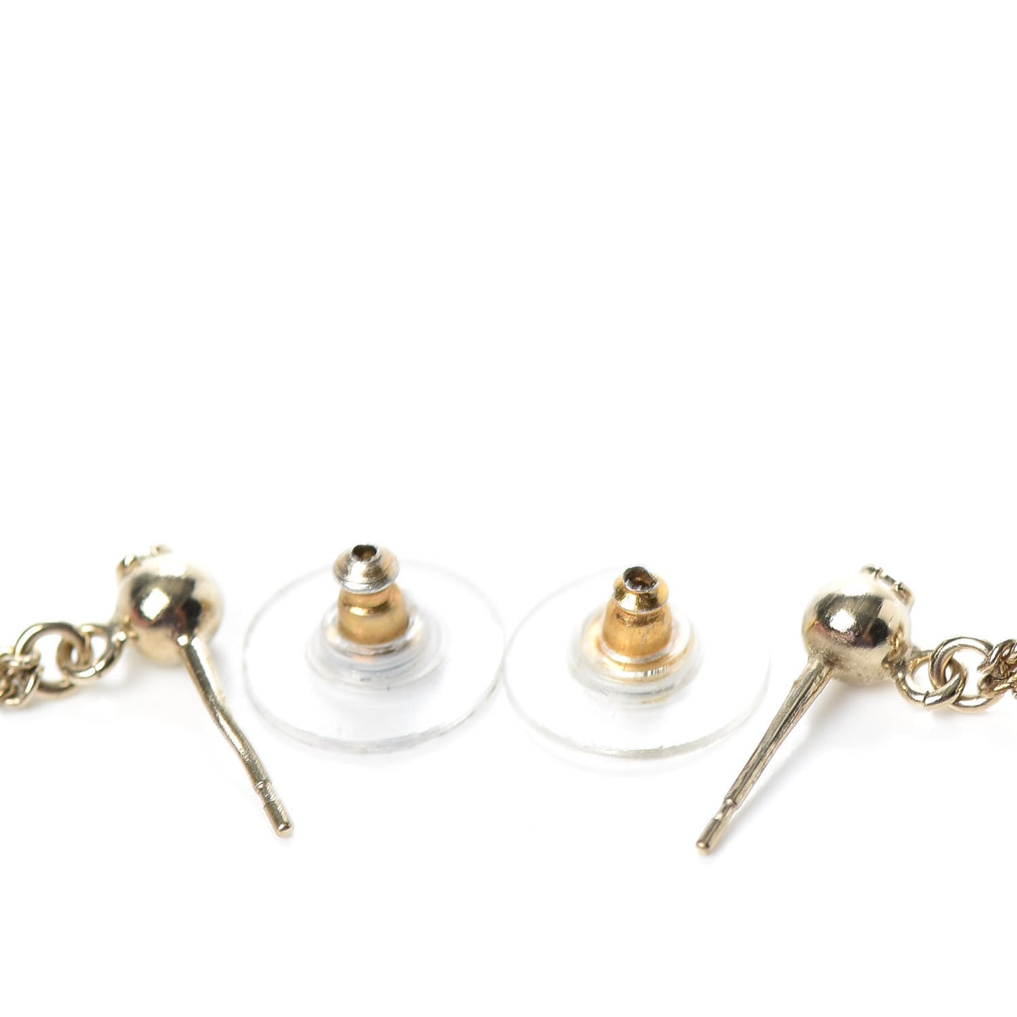 Medallion Clover CC Drop Earrings Light Gold