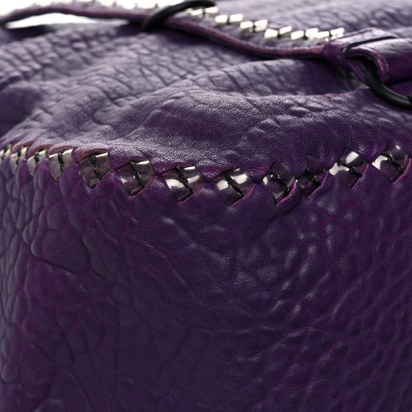 Lambskin PVC Intrecciato Tote Purple