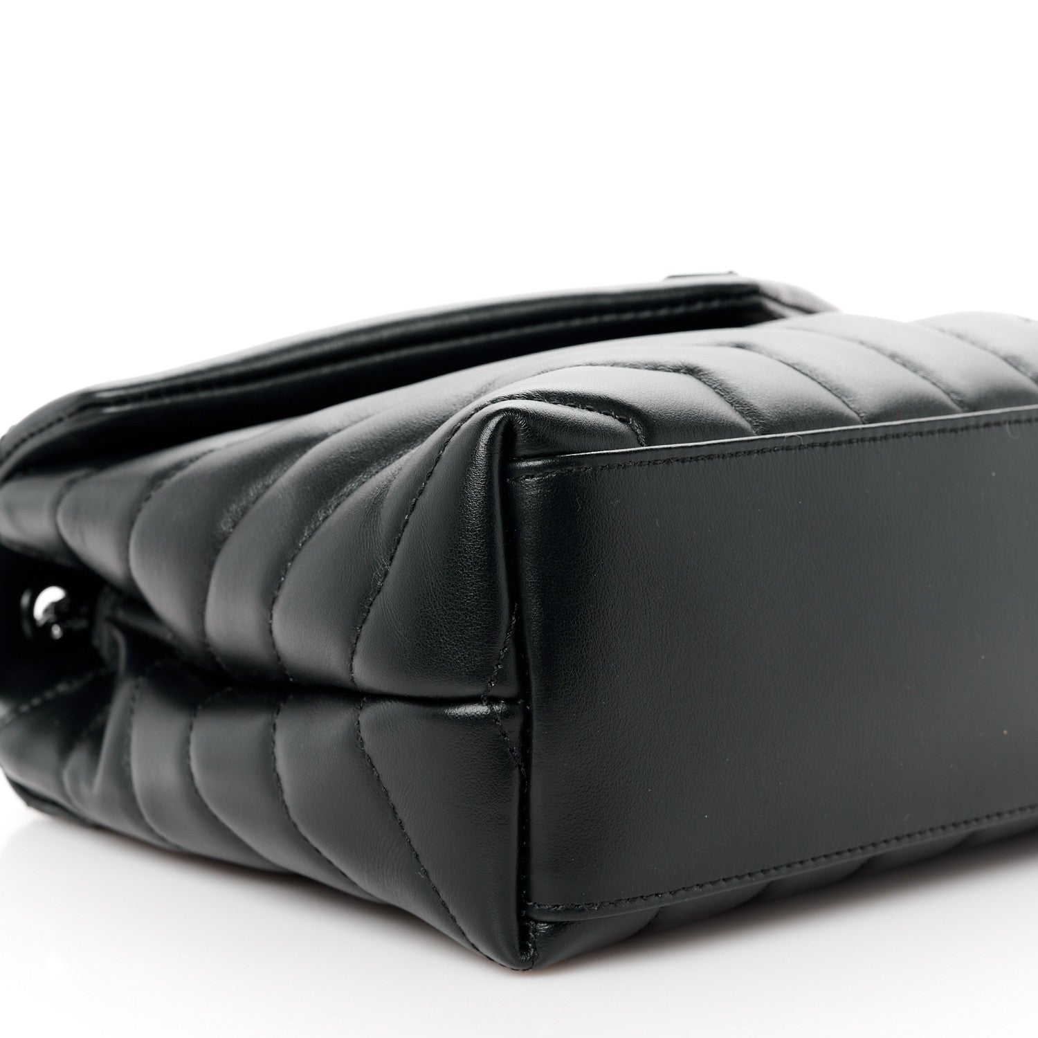 Saint Laurent Calfskin Y Quilted Monogram Monochrome Small Loulou Chain Satchel Black 10 of 12