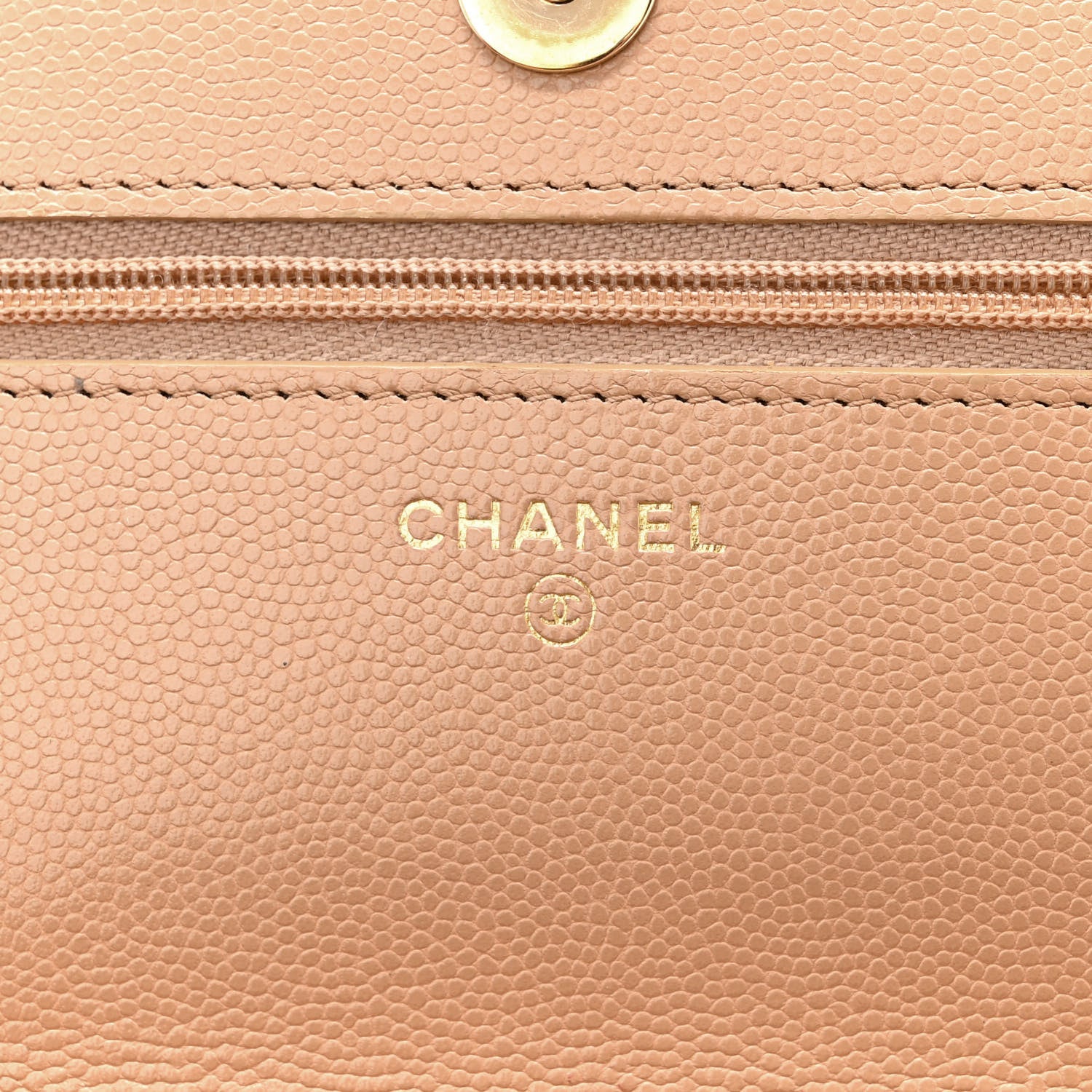 Chanel Caviar Quilted Wallet on Chain WOC Dark Beige 6 of 16