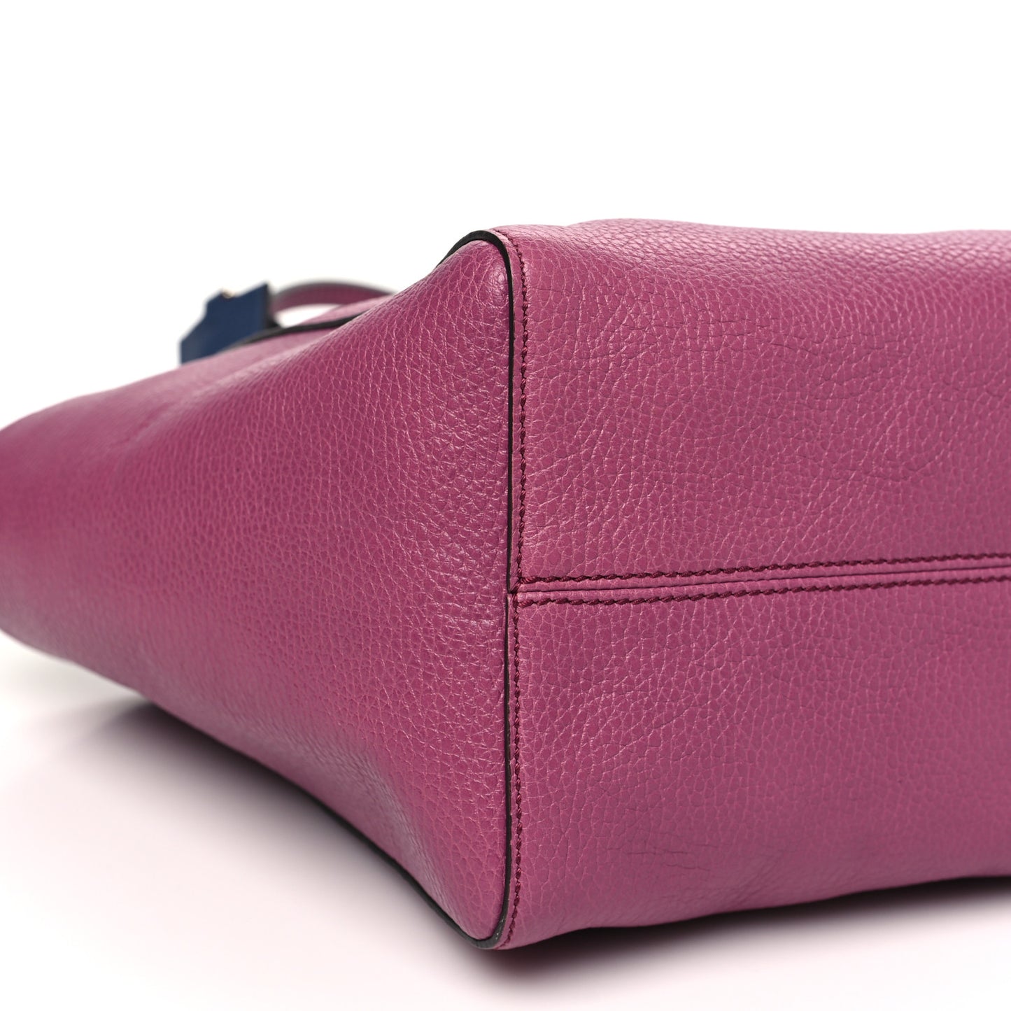 Dollar Calfskin Small Swing Tote Peonia Flower Washed Blue