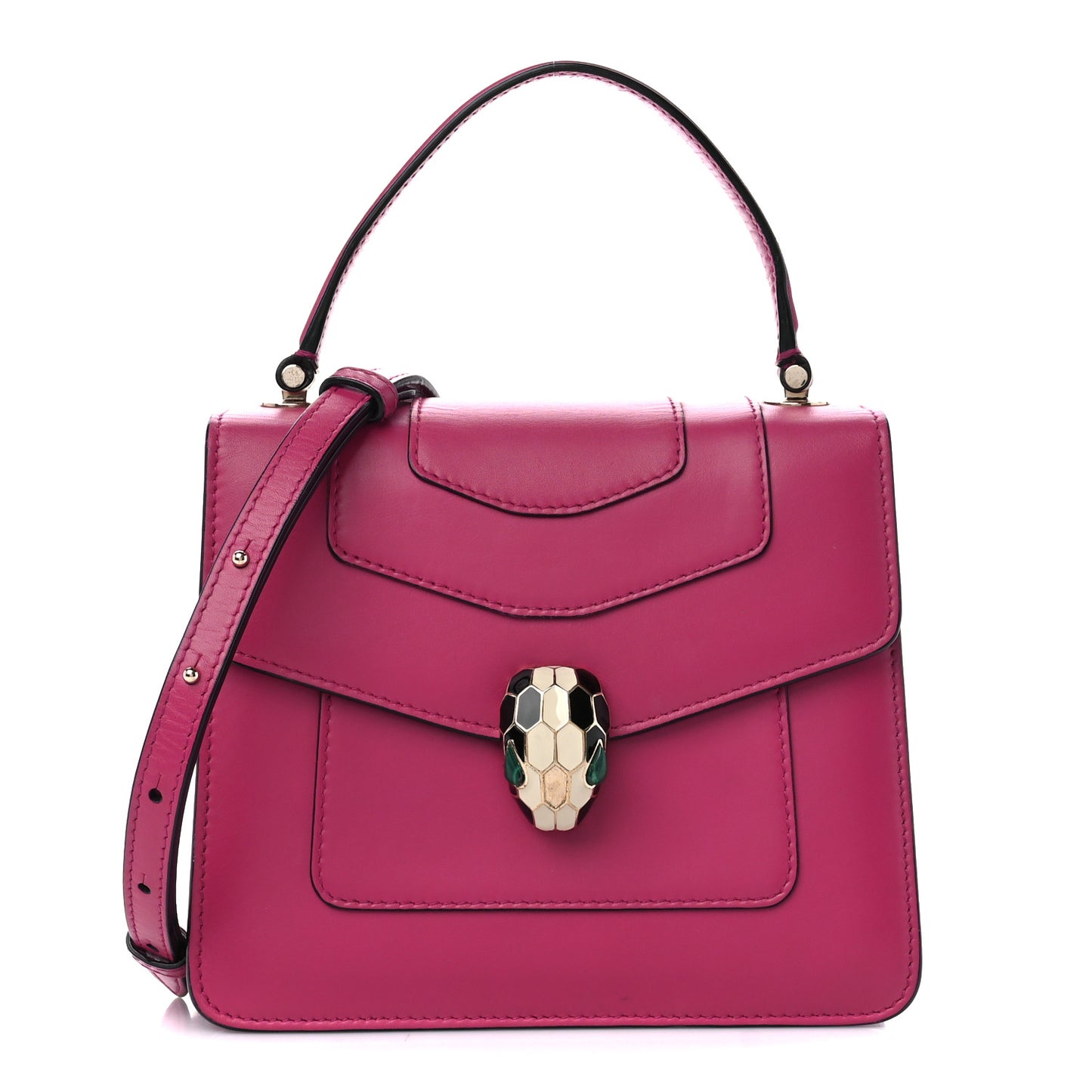 Calfskin Serpenti Forever Top Handle Pink