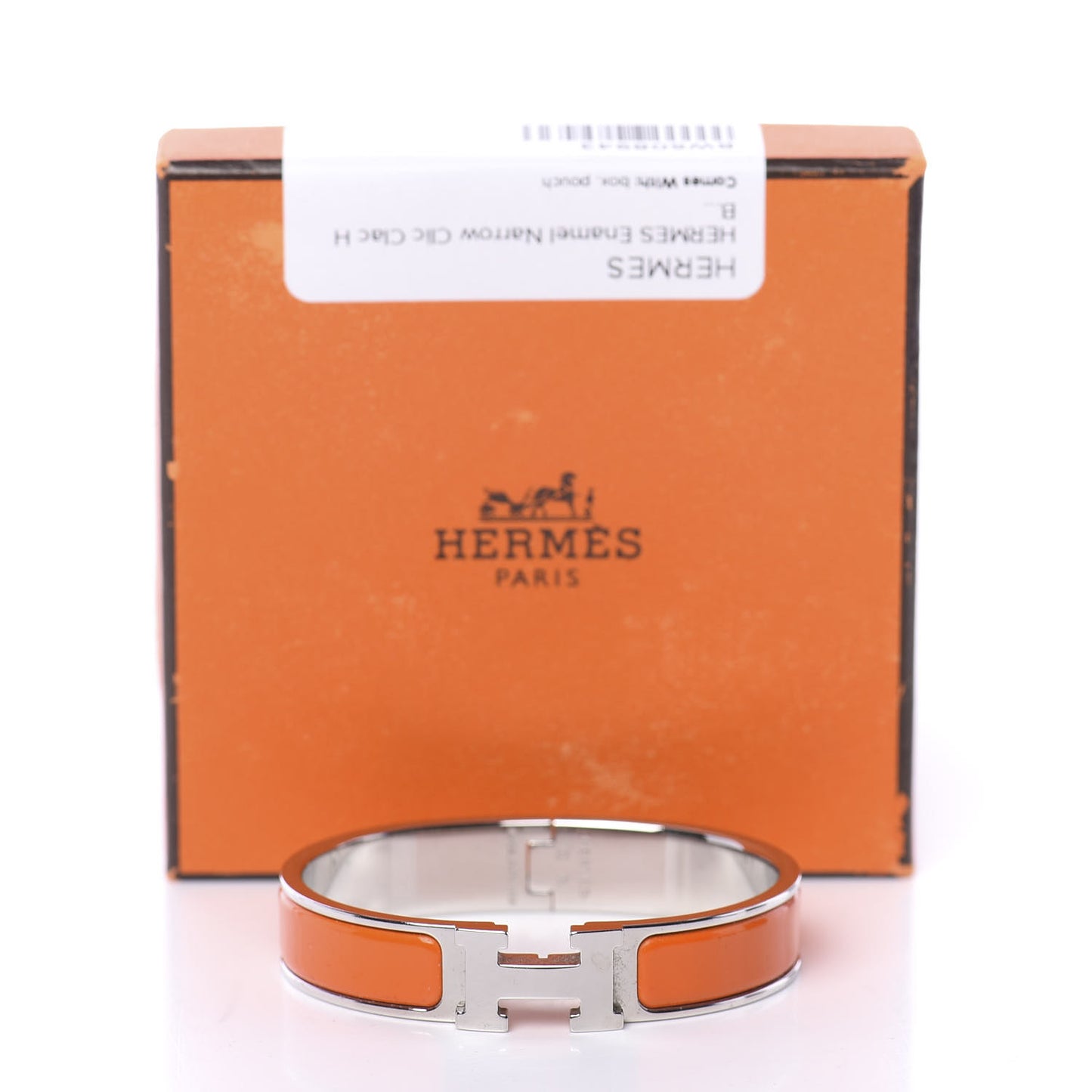 Enamel Narrow Clic Clac H Bracelet PM Orange